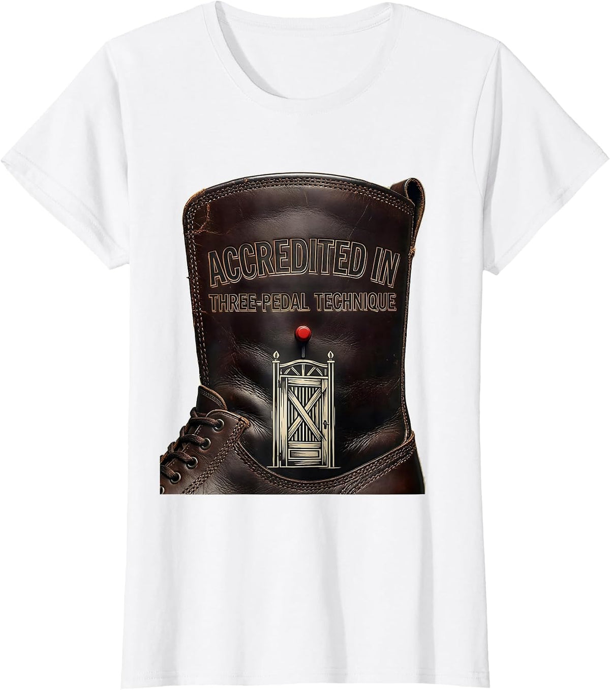 Accredited In Three-Pedal Technique Vintage Stick Shift Car T-Shirt - White