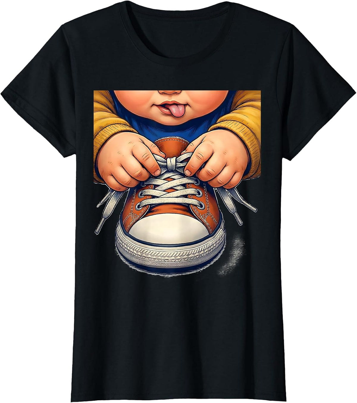 Occupational Therapy Child Tying Shoelace Graphic T-Shirt - Black