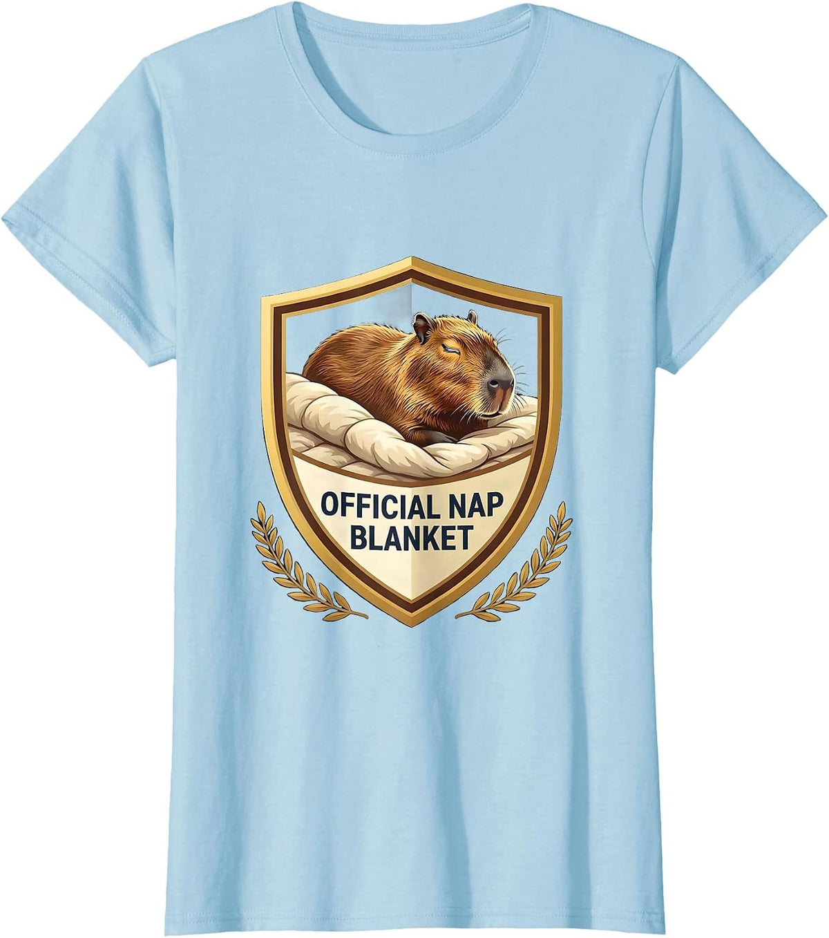 Official Nap Blanket Cute Capybara Sleep Humor T-Shirt - Baby Blue