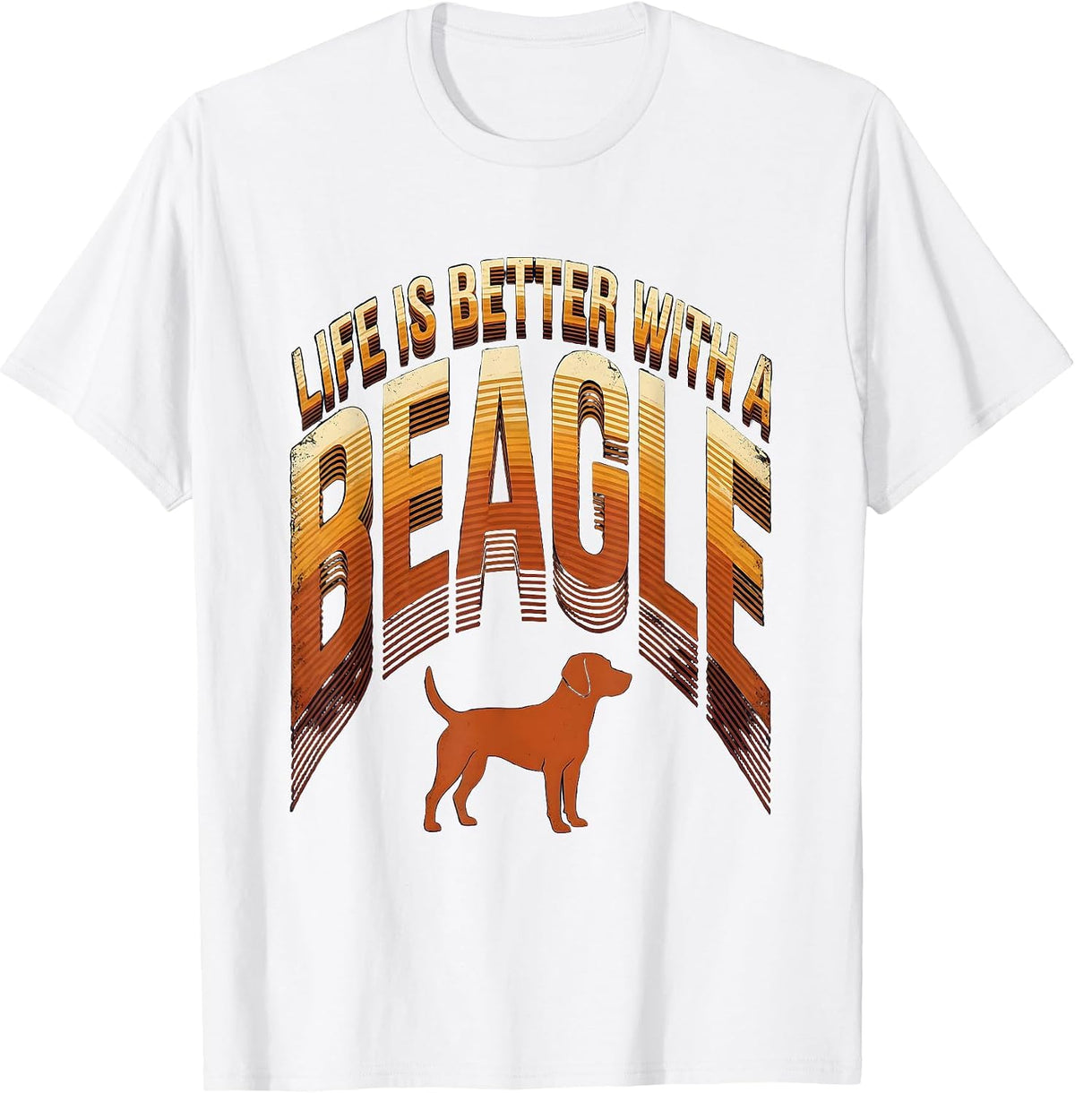 Life Is Better With A Beagle Vintage Retro Dog Lover T-Shirt - White