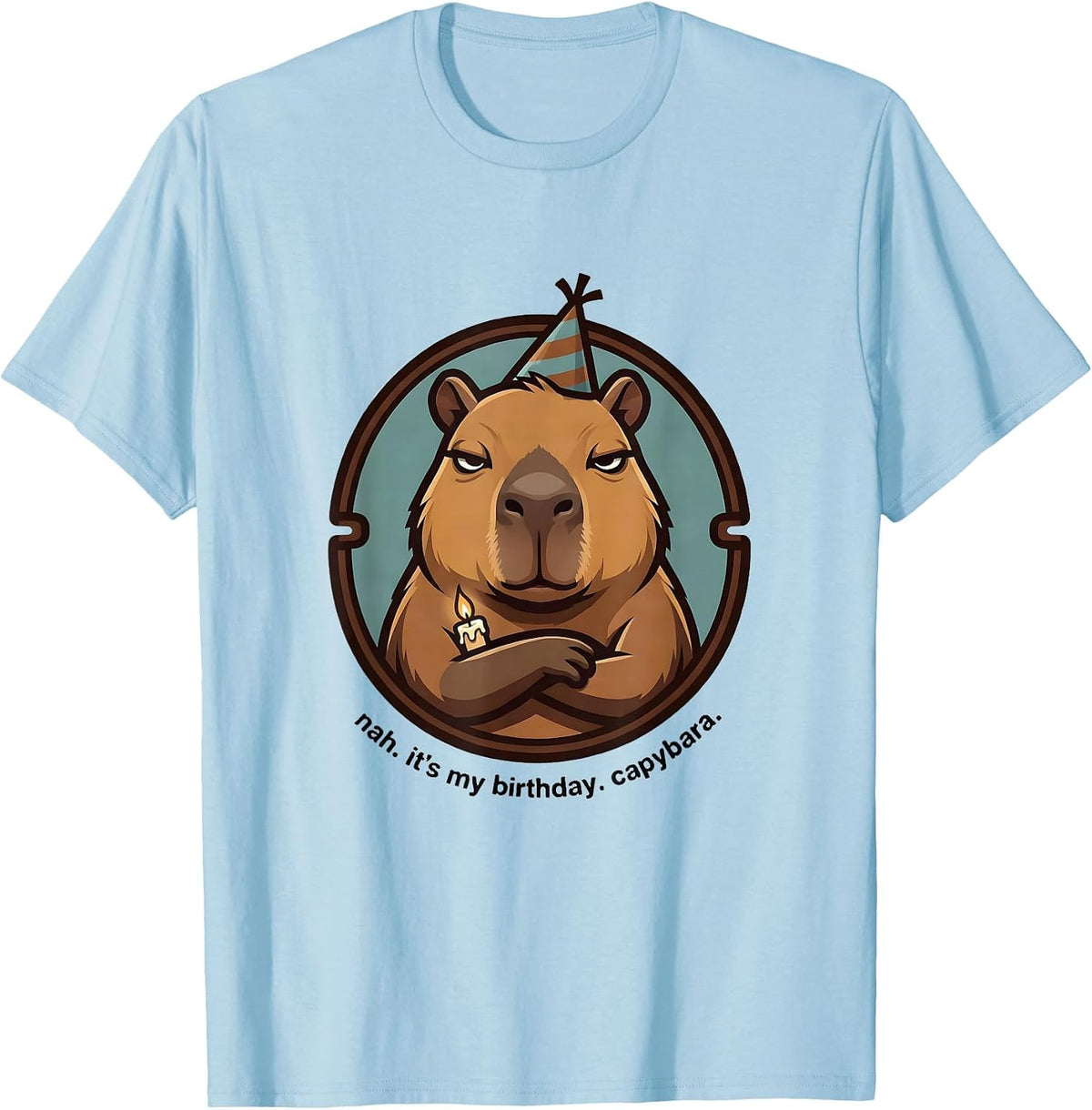 Men's nah it's my birthday capybara cute kawaii birthday girl T-Shirt - Baby Blue