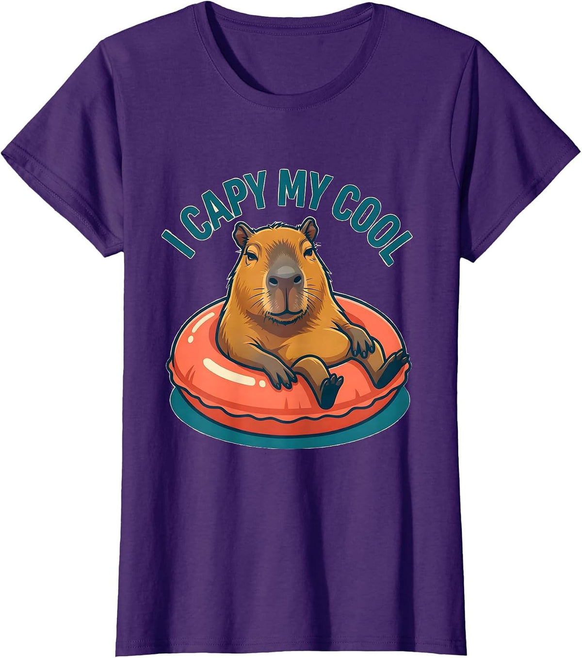 Women's I Capy My Cool Funny Capybara Animal Lover Meme Humor T-Shirt - Purple