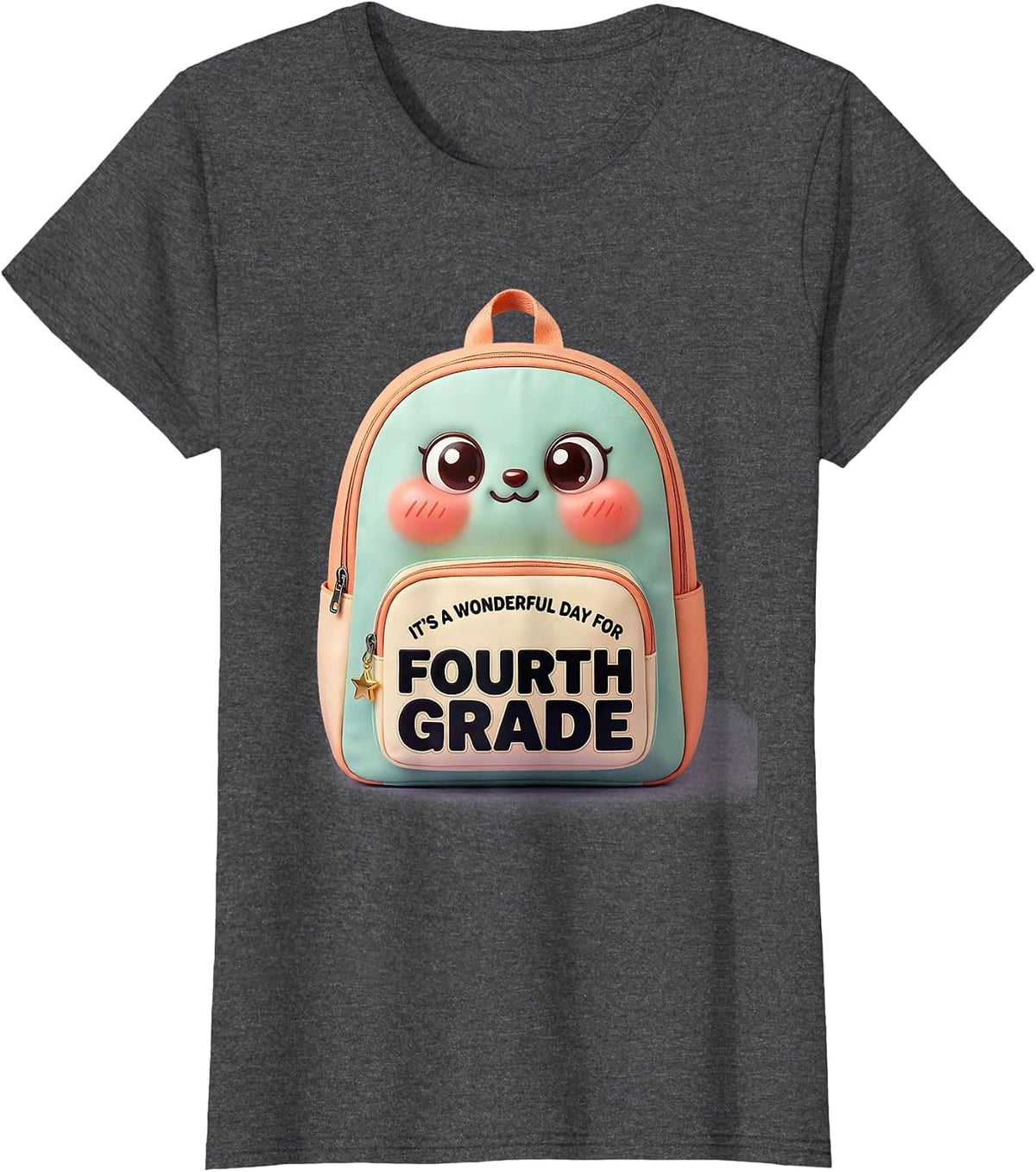 Women's It's A Wonderful Day For Fourth Grade Cute Kawaii Teacher T-Shirt - Dark Heather Grey