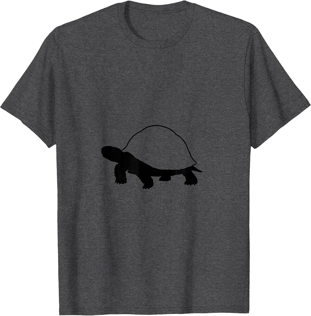 Men's Minimalist Tortoise Outline Funny Turtle Lover Gift T-Shirt - Dark Heather Grey