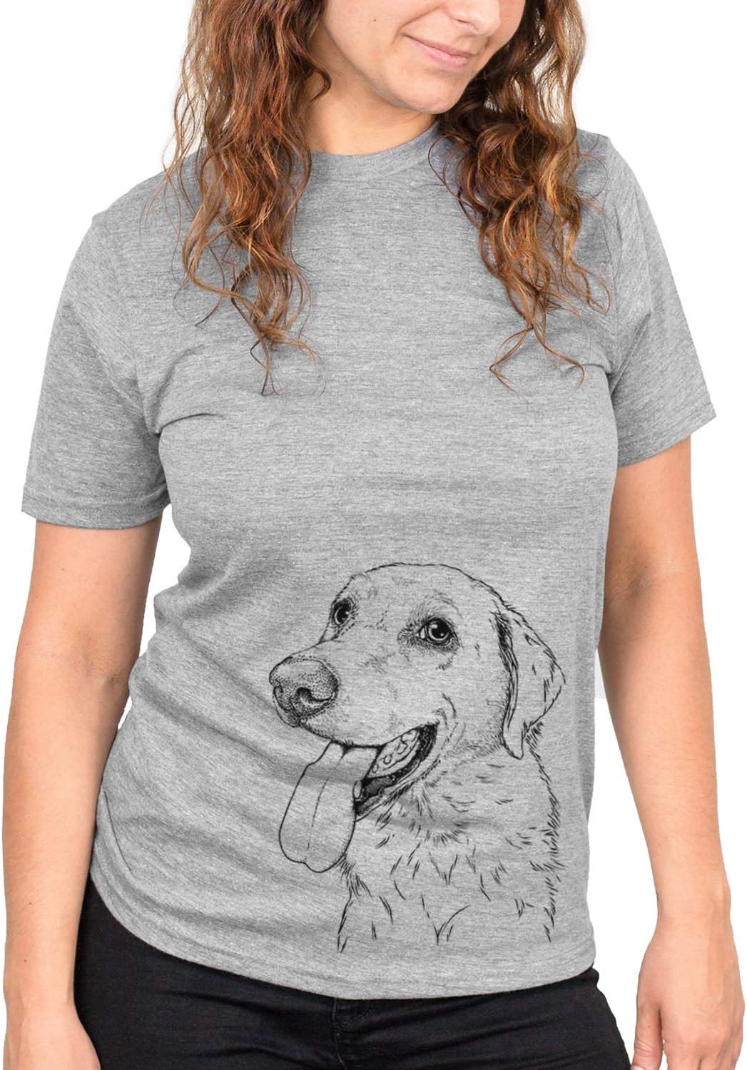 Bare Purl the British Lab Dog Triblend T-Shirt - Unisex Grey Crew Neck