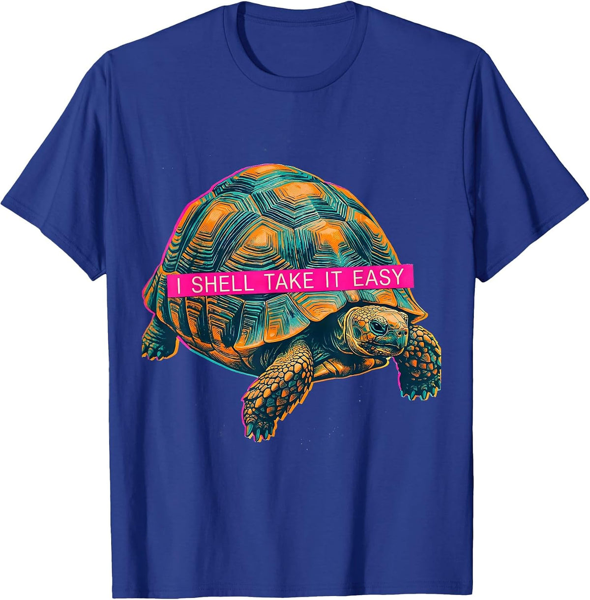 Men's I Shell Take It Easy Funny Tortoise Lover Pet Owner Humor T-Shirt - Royal Blue