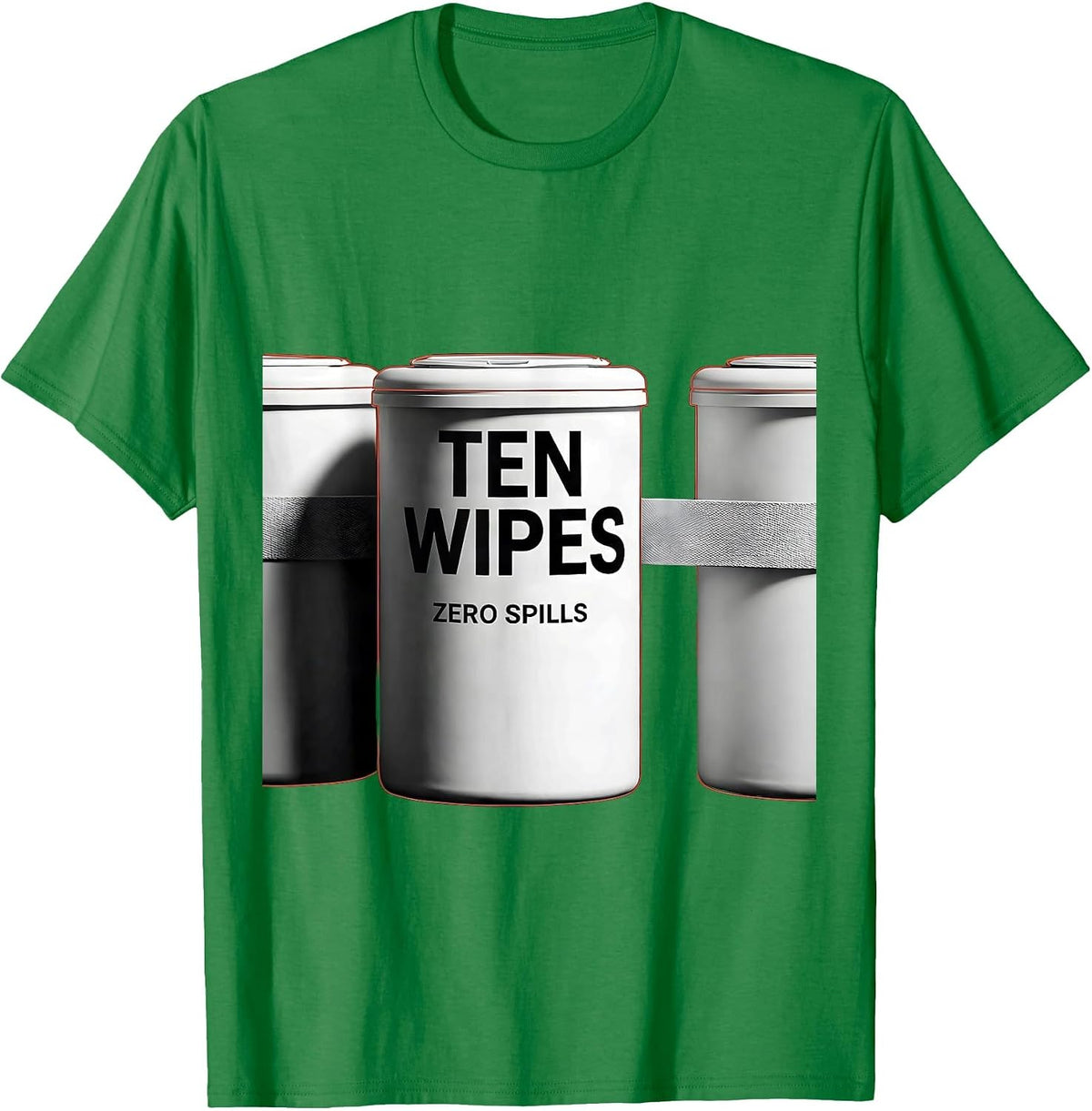 Men's Ten Wipes Zero Spills Funny Daycare Provider Childcare T-Shirt - Kelly Green