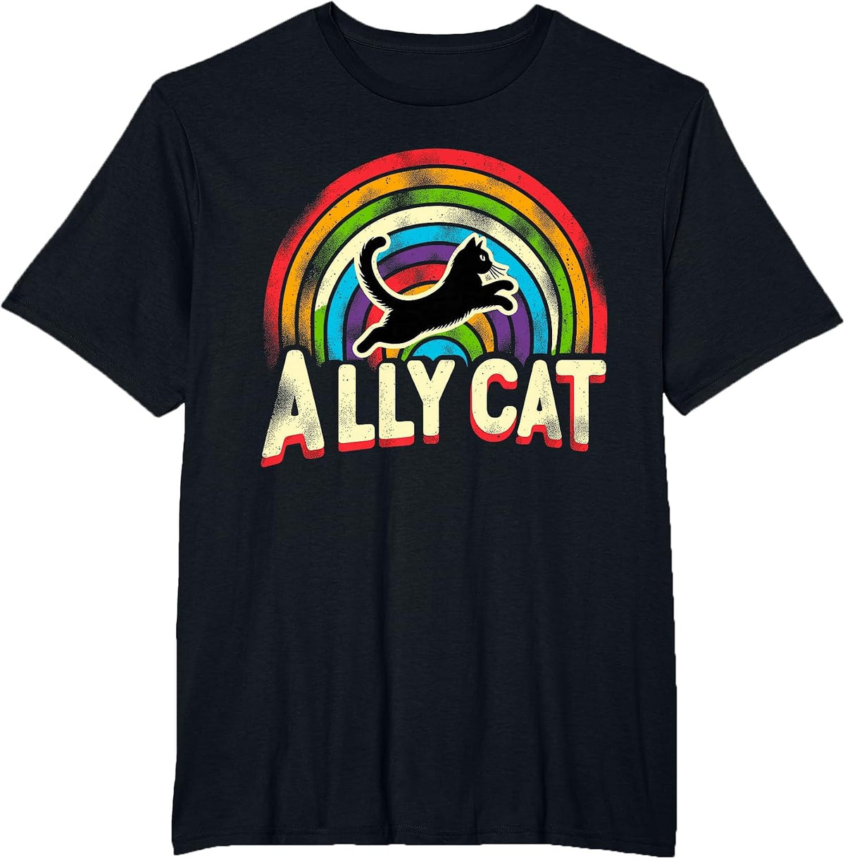 Ally cat LGBT Pride Cat T-Shirt - Black