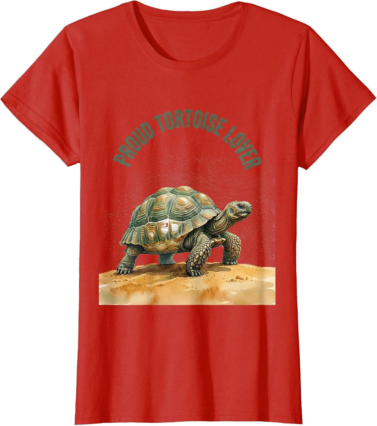Proud Tortoise Lover Watercolor Tortoise Animal Lover Gift T-Shirt - Red