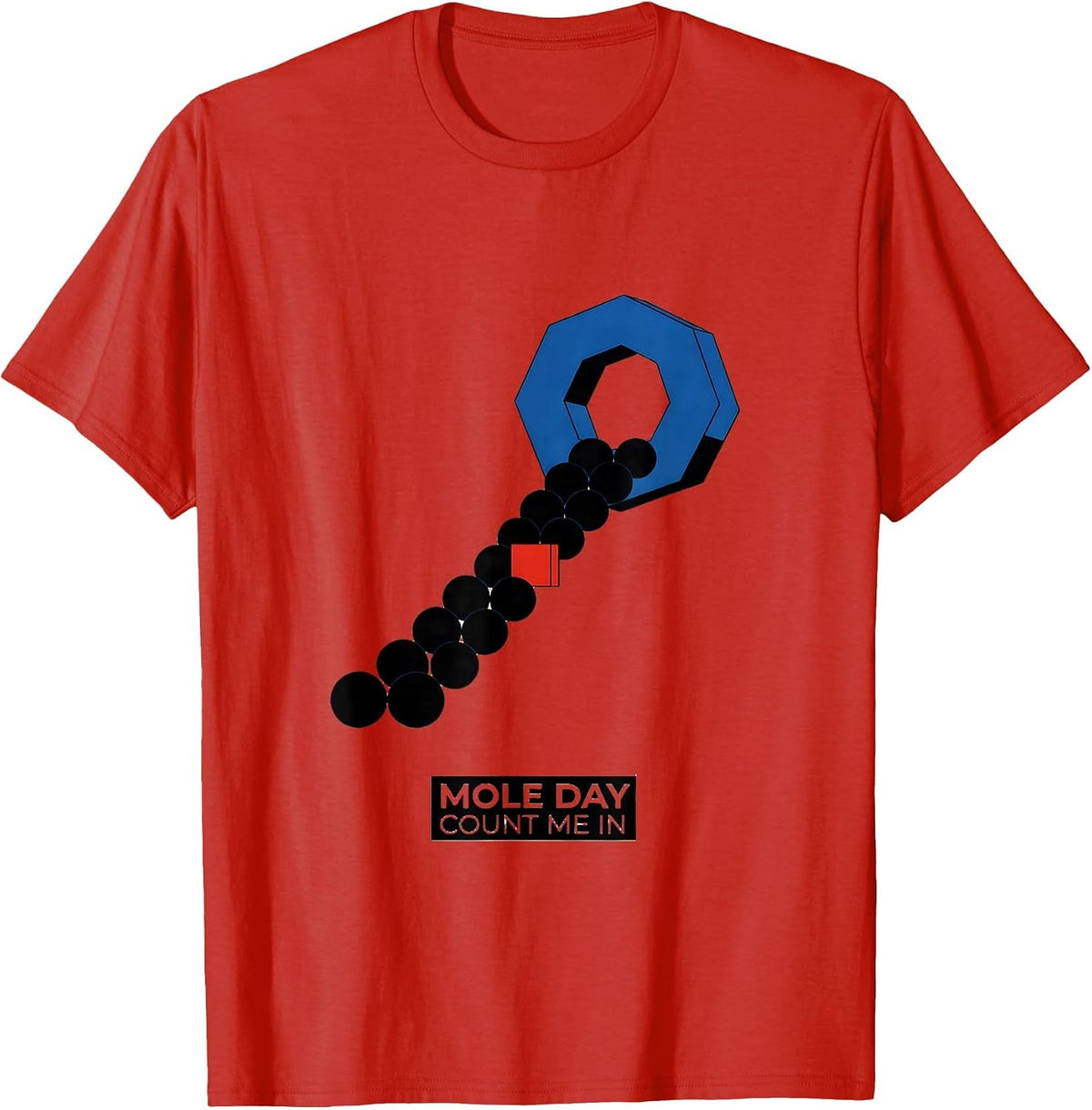Men's Mole Day Count Me In Bauhaus Modernist Science Teacher T-Shirt - Red
