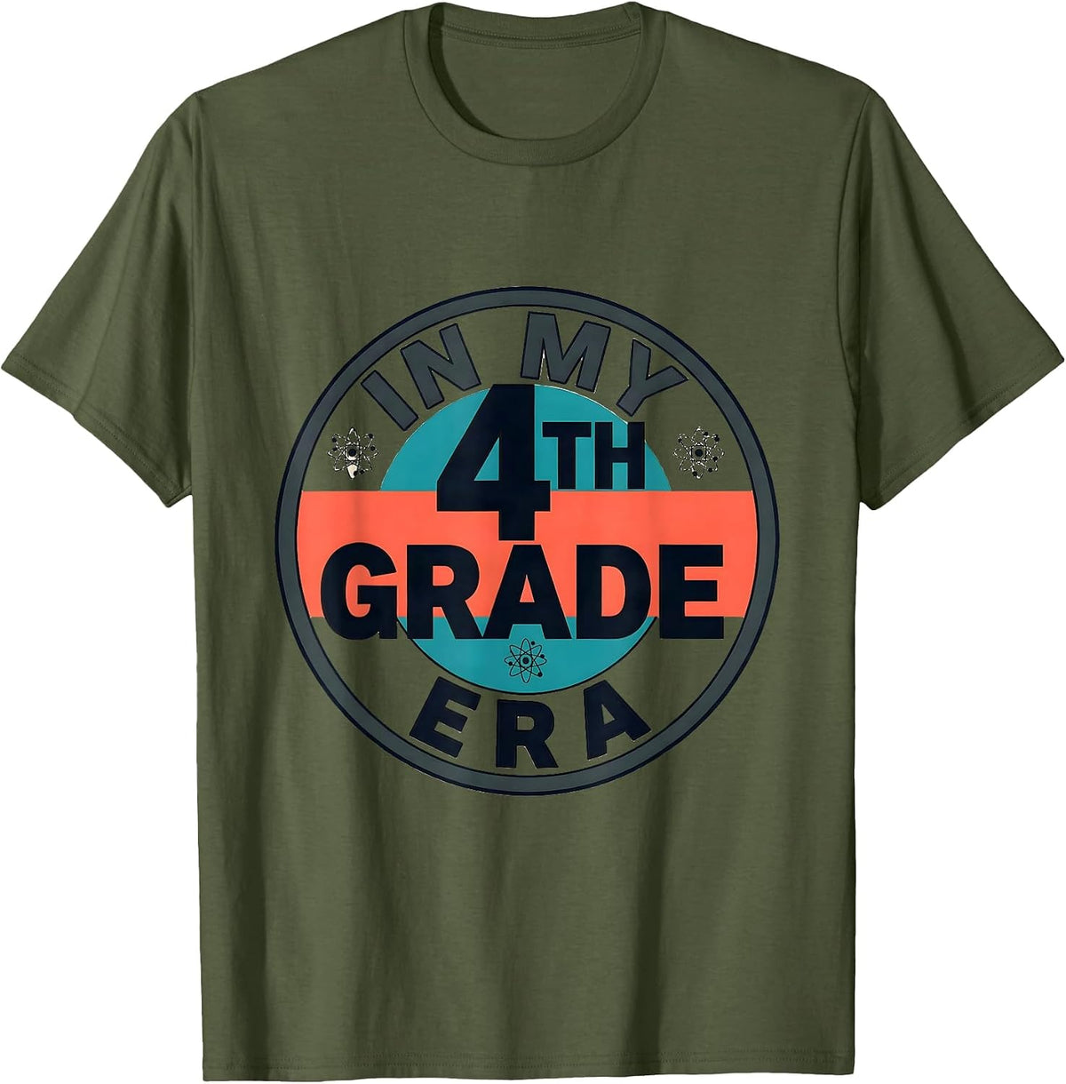Men's In My 4th Grade Era Midcentury Modern Back to School T-Shirt - Olive Green