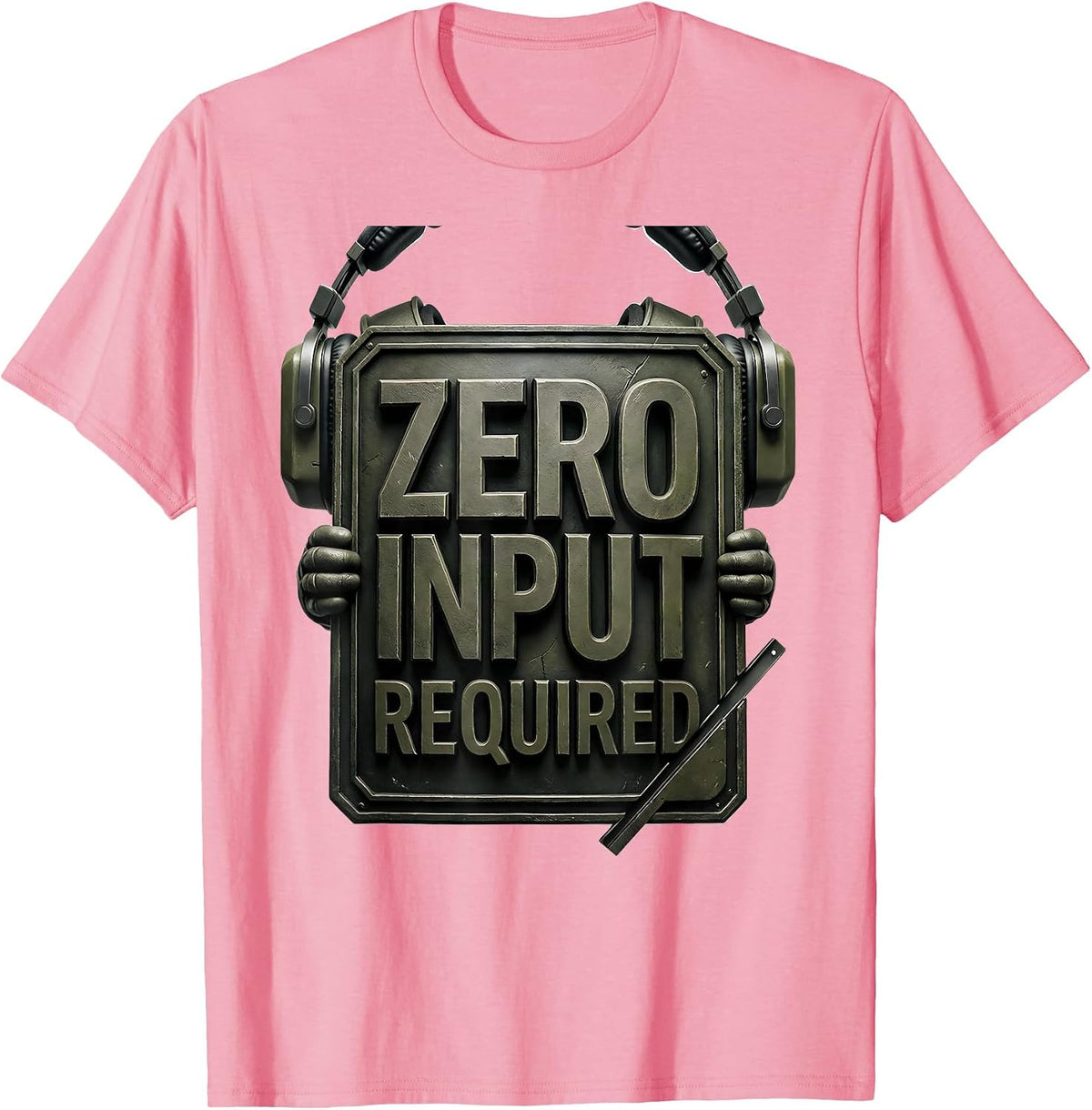 Men's Zero Input Required Funny Capybara Gamer Meme Humor T-Shirt - Pink