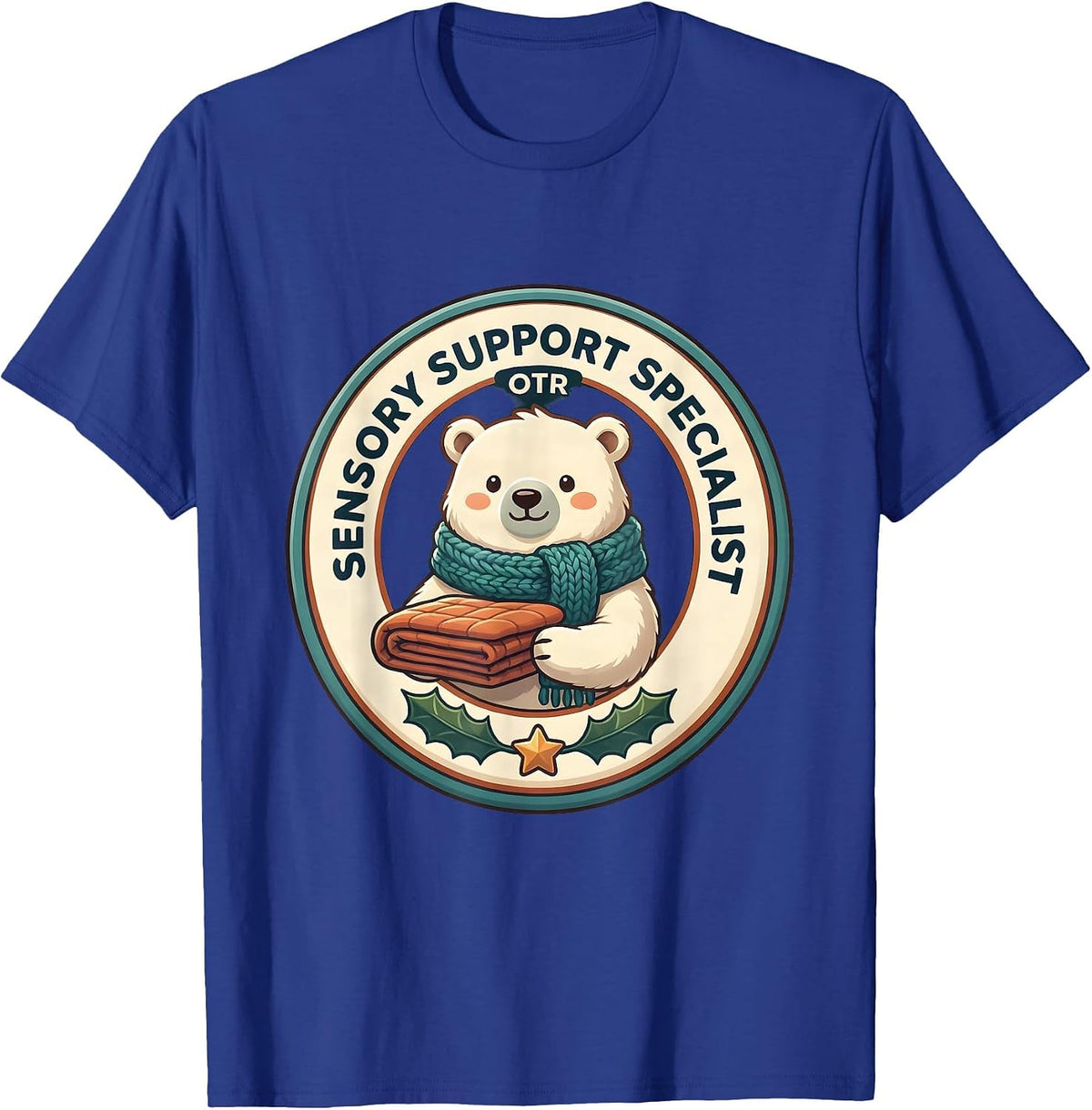 Men's Sensory Support Specialist, OTR Cute Kawaii Occupational T-Shirt - Royal Blue