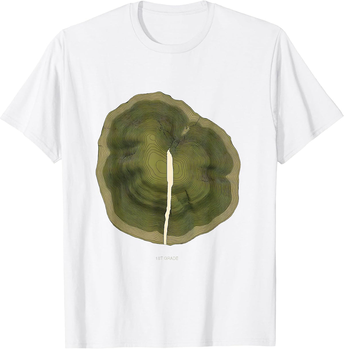 Men's 1st Grade Topographic Contour Camo Back To School Boys T-Shirt - White