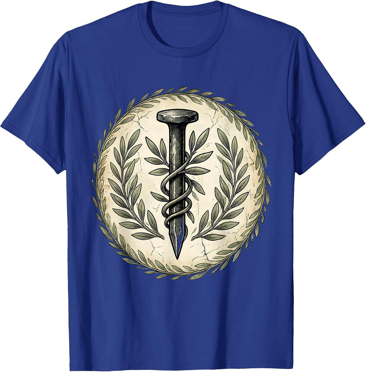 I Love Jesus Olive Branch and Nail Graphic T-Shirt - Royal Blue