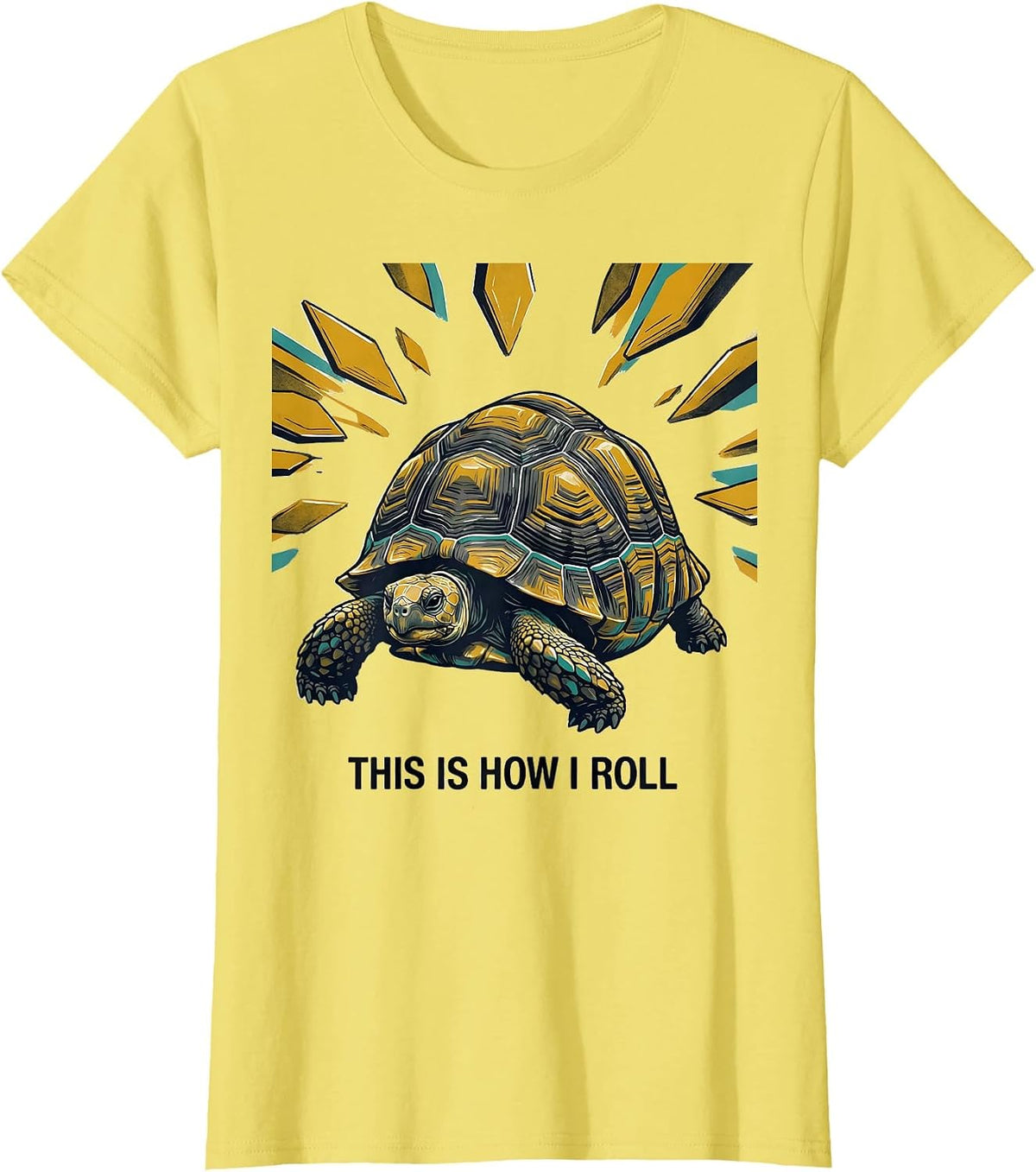 This Is How I Roll Midcentury Modern Pet Tortoise Lover T-Shirt - Lemon Yellow