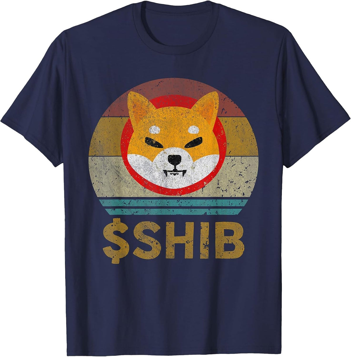 Vintage Shibacoin Miner Shiba Inu T-Shirt - Navy Blue