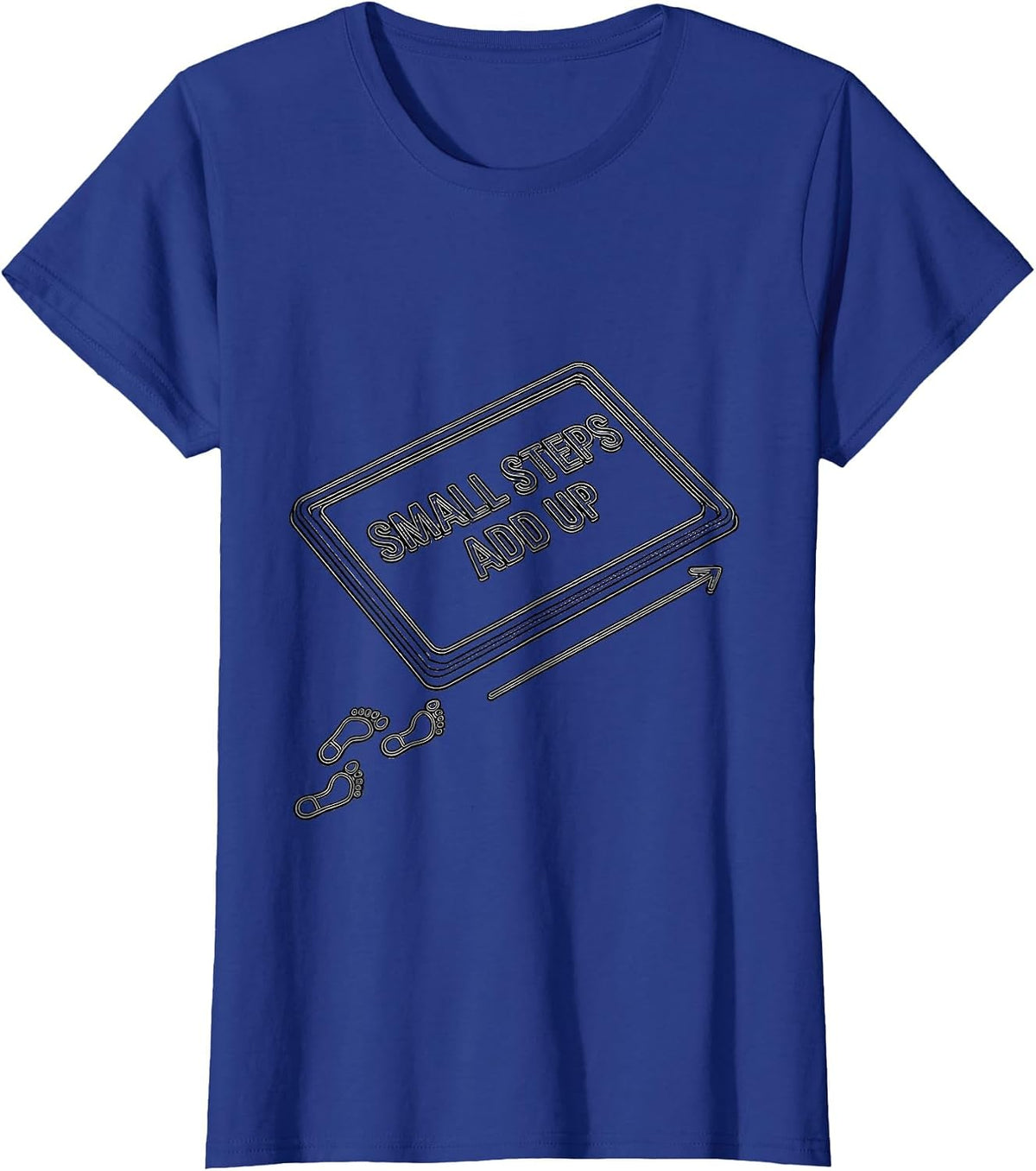 Women's Small Steps Add Up Line Art Occupational Therapy OT Month T-Shirt - Royal Blue