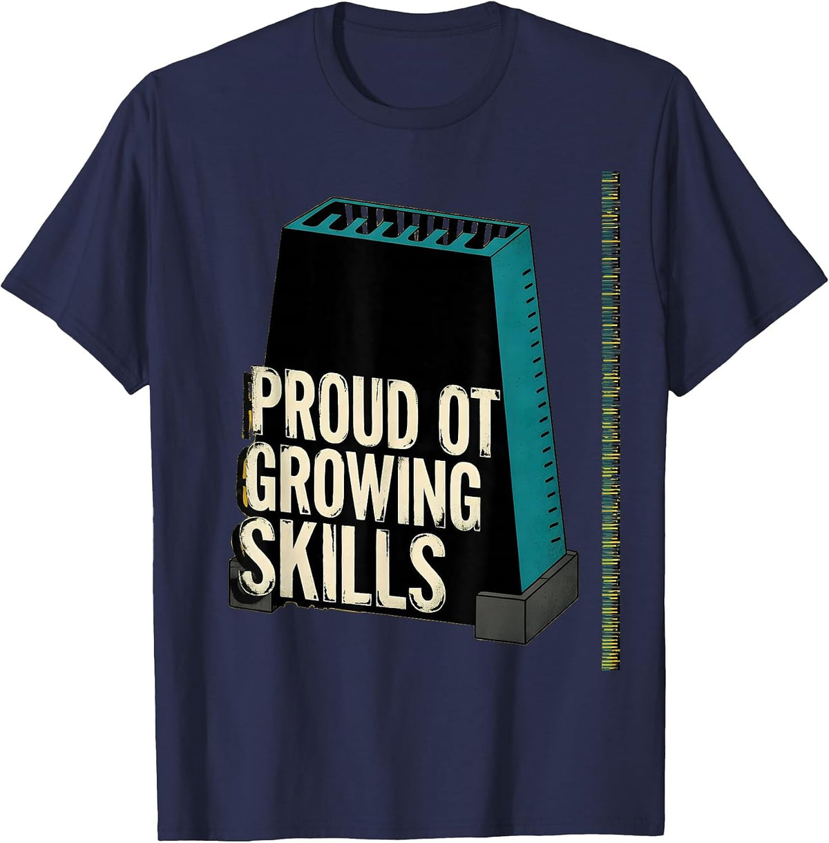 Men's Proud OT Growing Skills Midcentury Modern Occupational T-Shirt - Navy Blue
