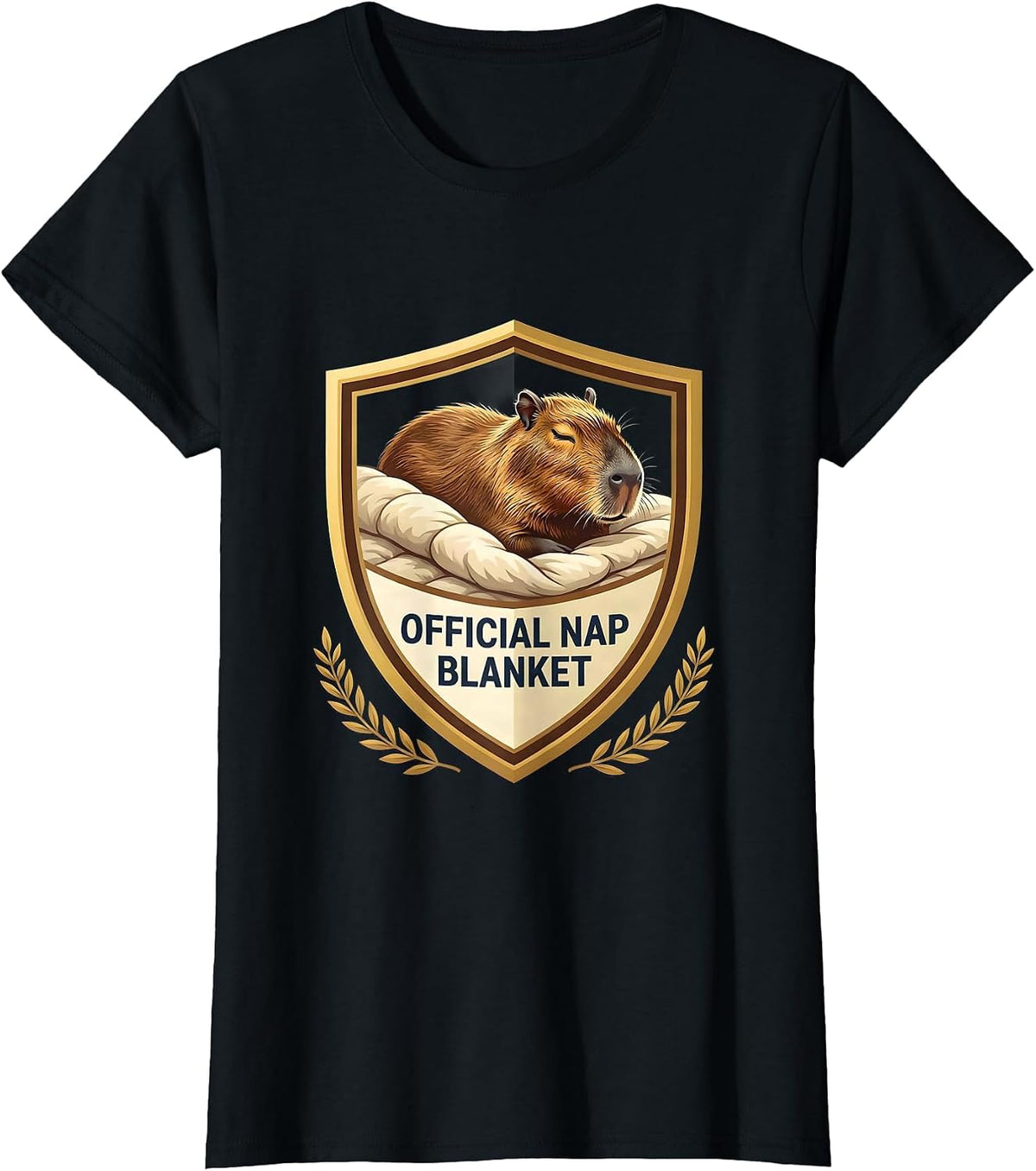 Official Nap Blanket Cute Capybara Sleep Humor T-Shirt - Black