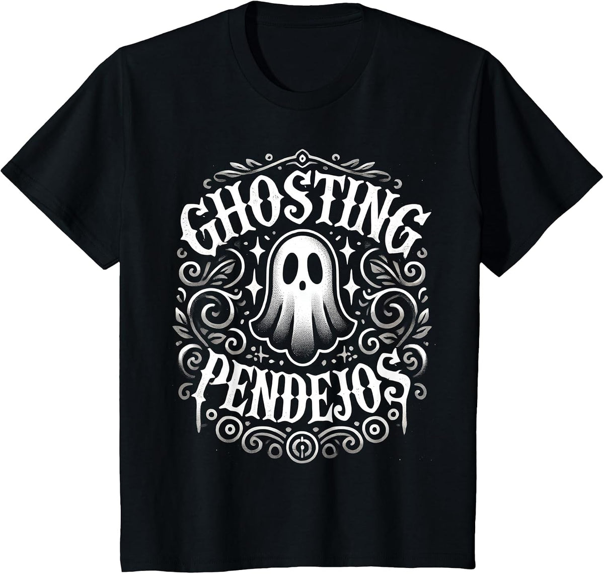 Ghosting Pendejos Funny Mexican Ghost Halloween T-Shirt - Black