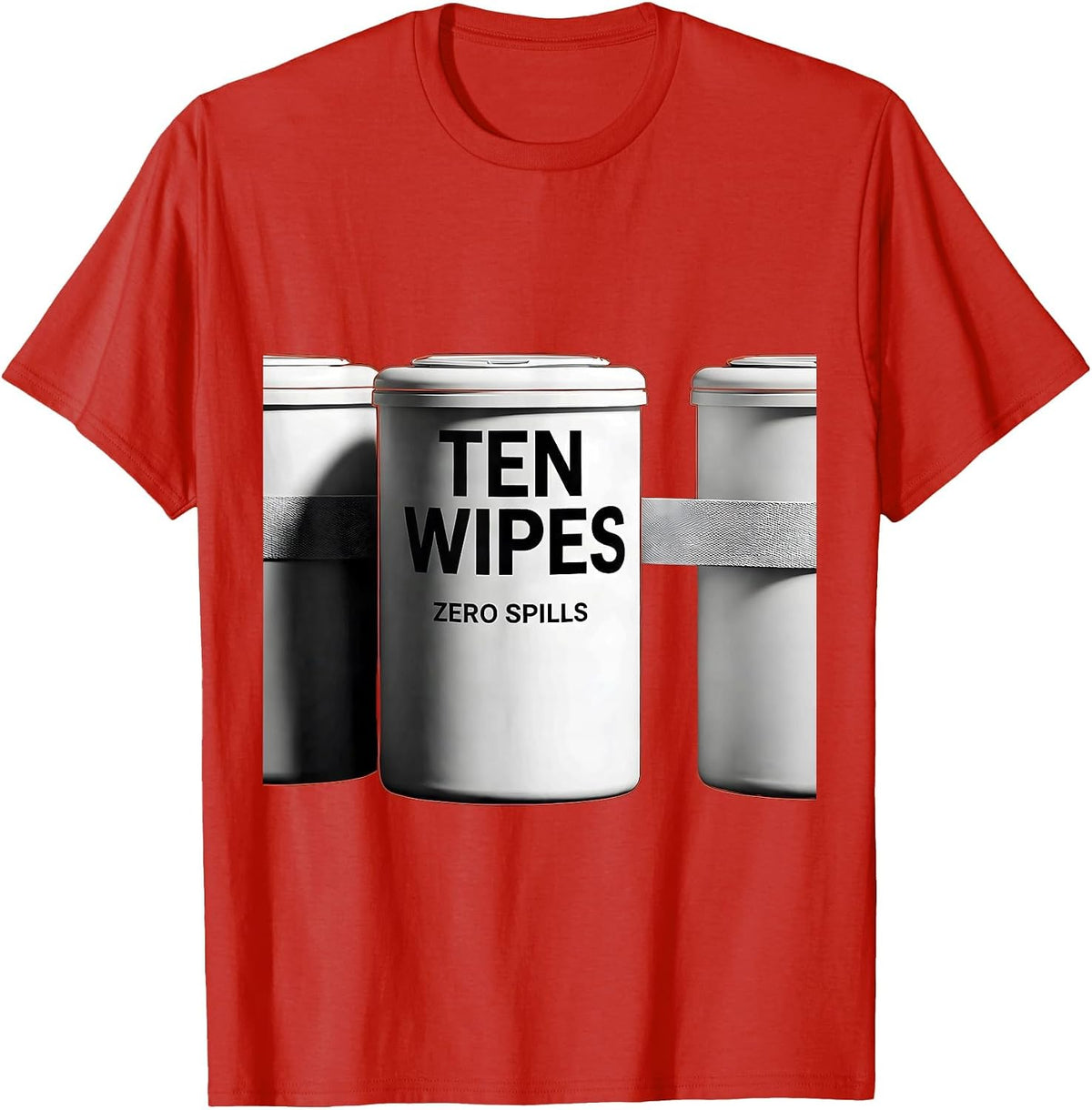 Men's Ten Wipes Zero Spills Funny Daycare Provider Childcare T-Shirt - Red