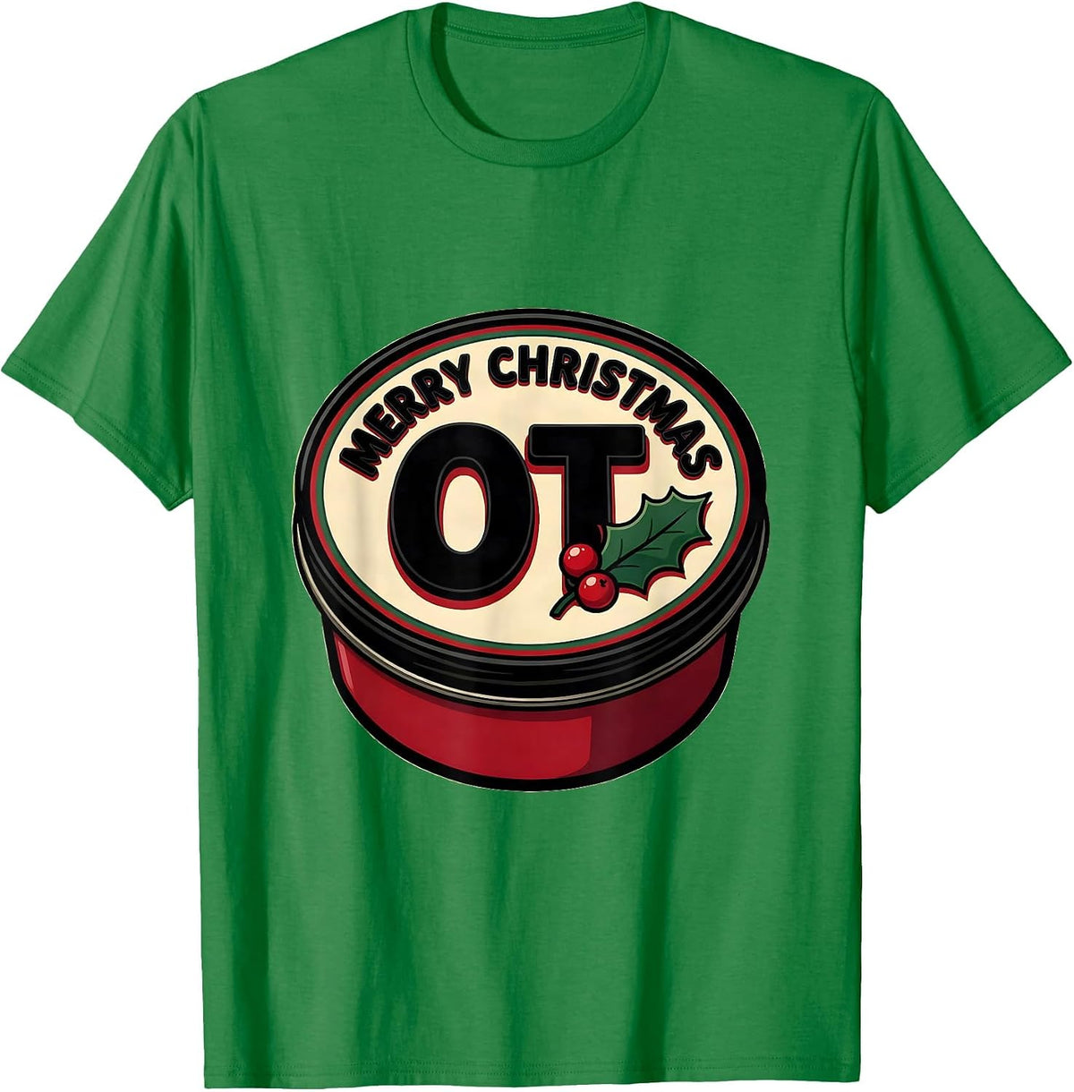 Men's Merry Christmas, OT Funny Occupational Therapy Workplace T-Shirt - Kelly Green