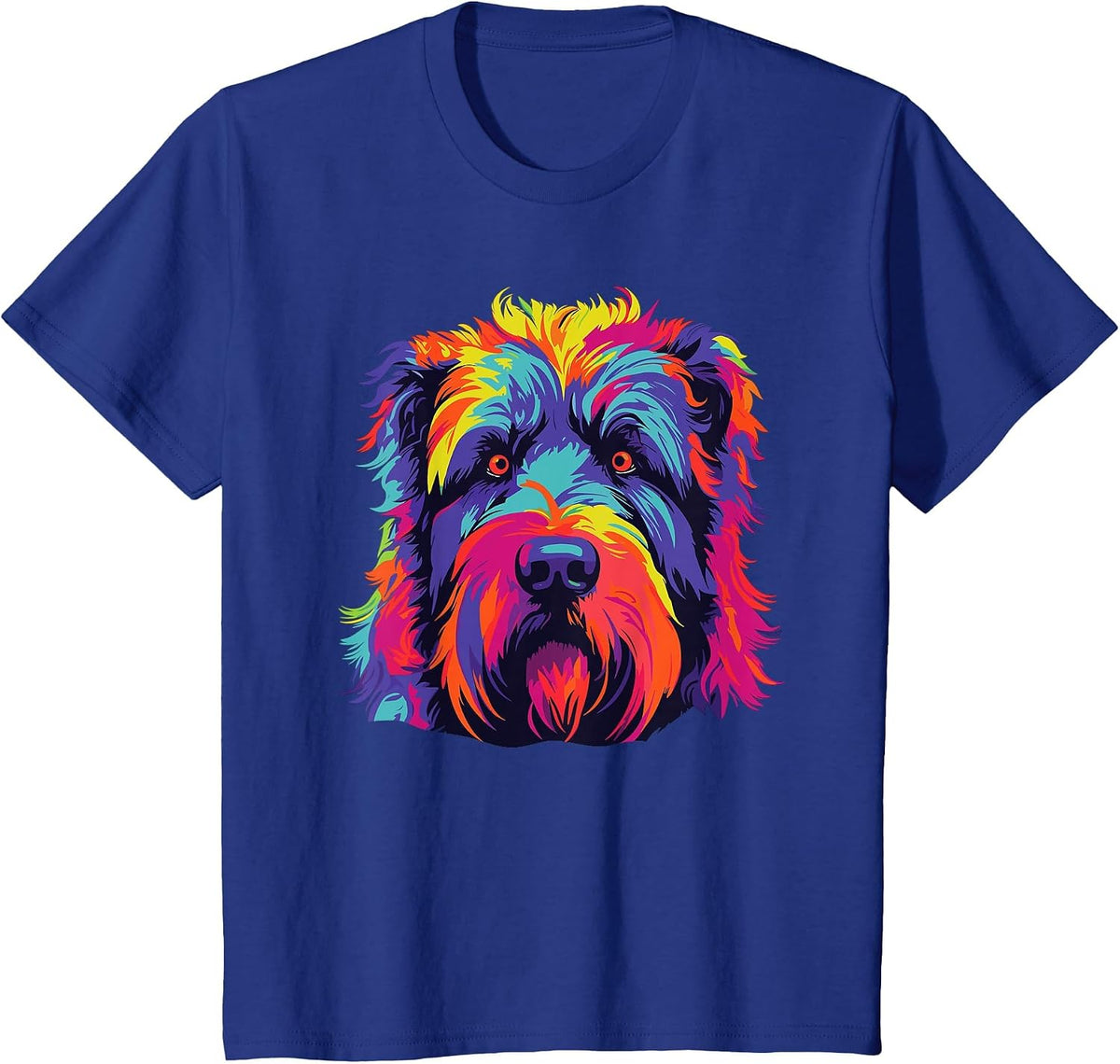 Watercolour Colourful Bouvier Des Flandres Dogs T-Shirt - Royal Blue