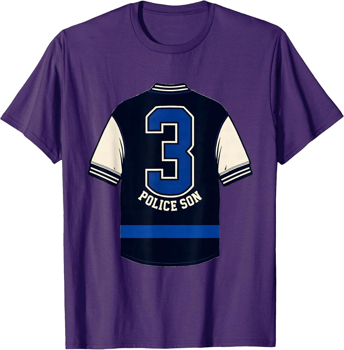 Police Son Thin Blue Line Police Support Tribute T-Shirt - Purple