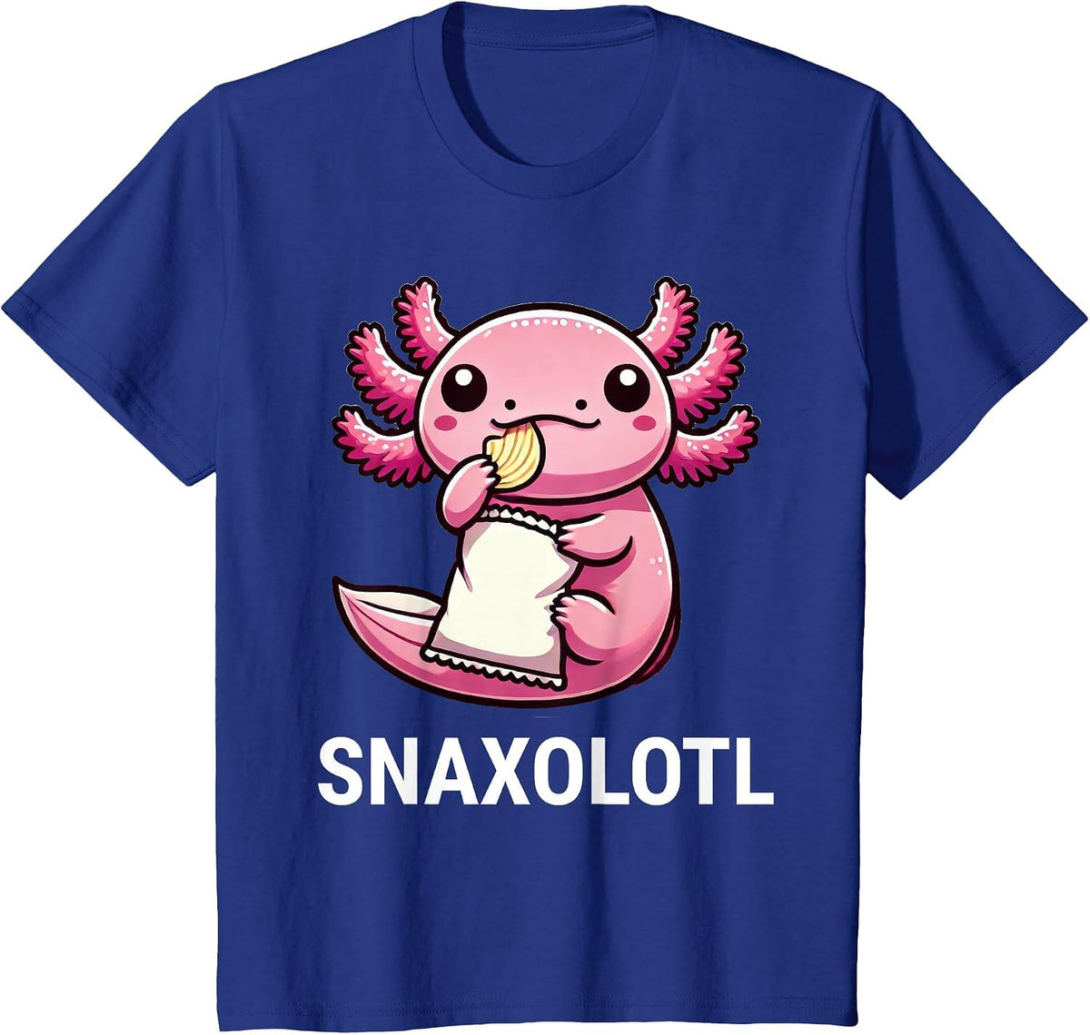 Snaxolotl Axolotl Chips Snacks Funny T-Shirt - Royal Blue