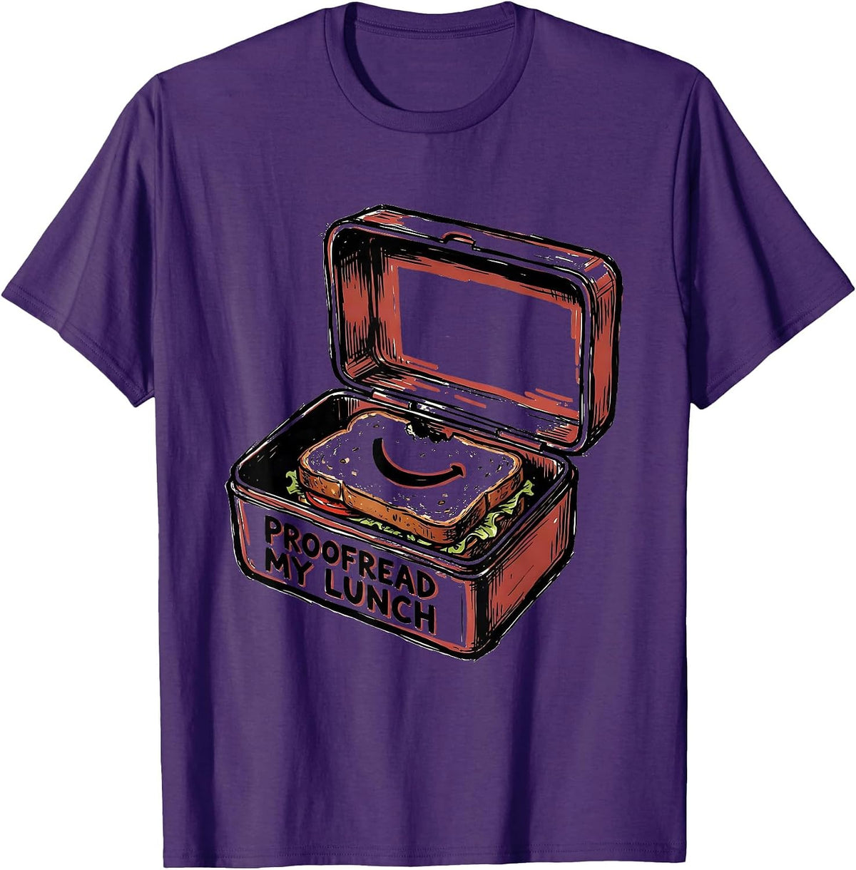 Proofread My Lunch Funny Grammar Teacher English Punctuation T-Shirt - Purple