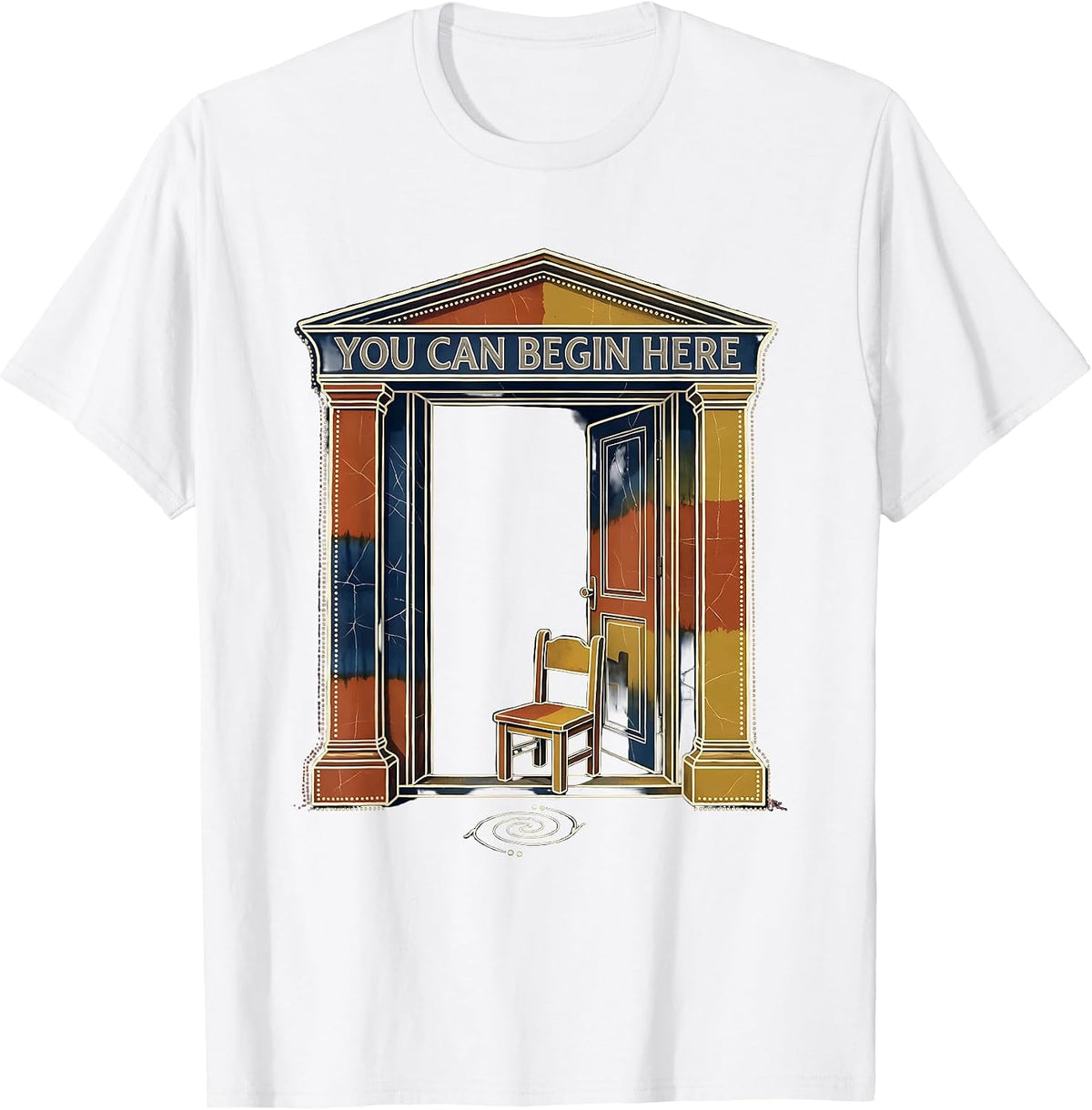 Men's You Can Begin Here Supportive Mental Health Counselor T-Shirt - White