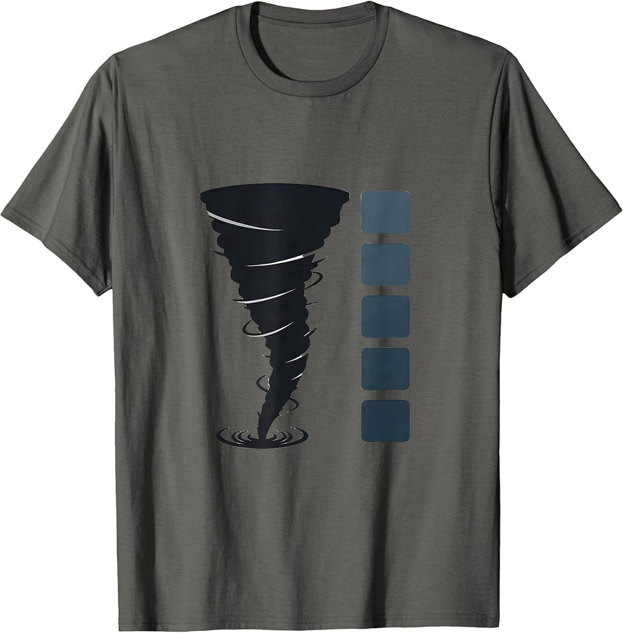Tornado Funnel Minimalist Storm Chaser Meteorologist T-Shirt - Asphalt Grey