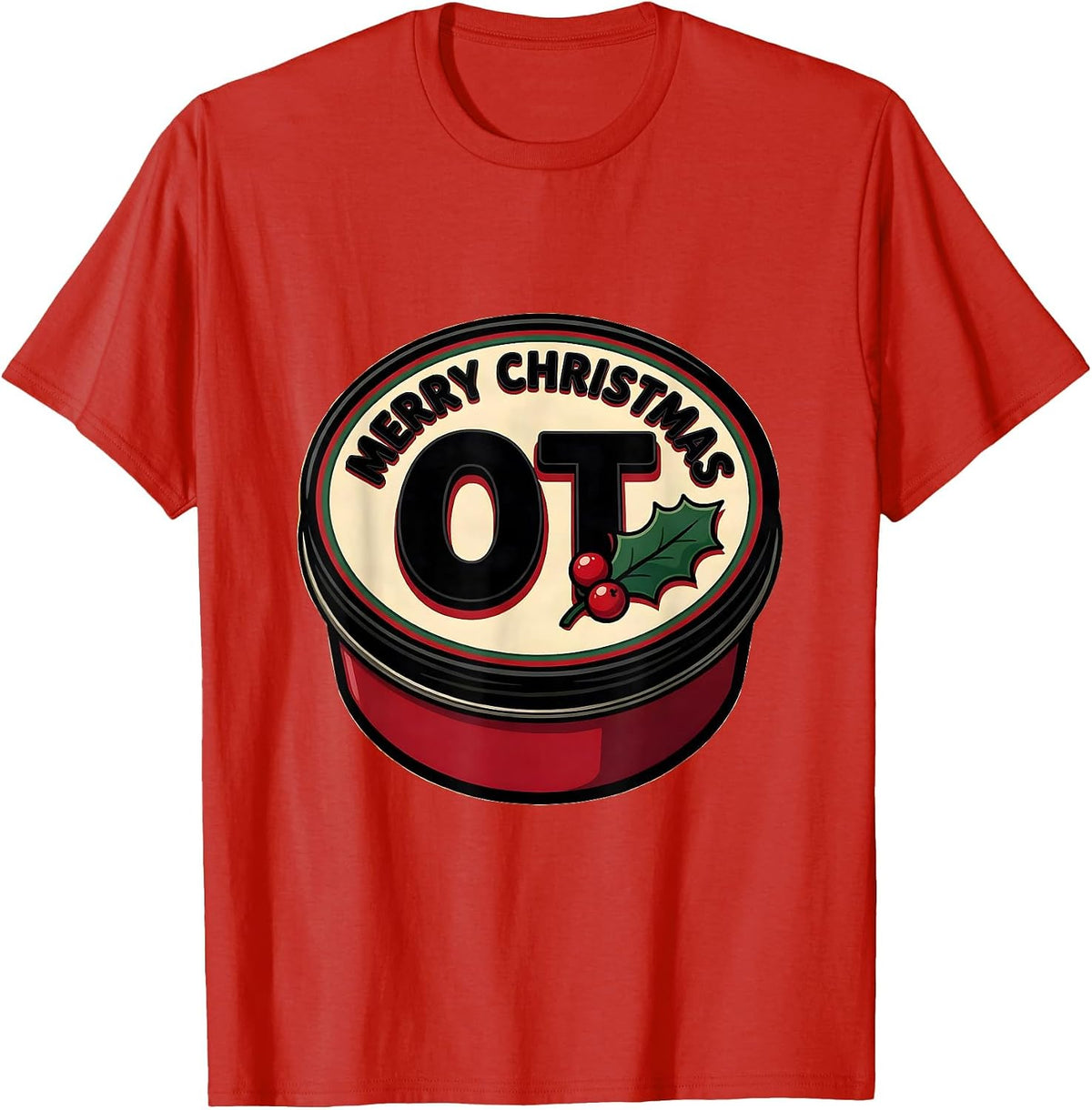 Men's Merry Christmas, OT Funny Occupational Therapy Workplace T-Shirt - Red