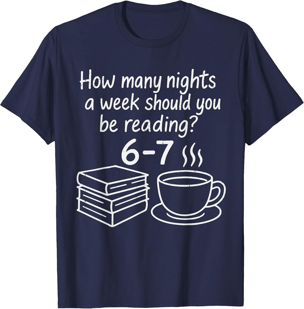 Reading 67 Six Seven English Teacher Book Lover Librarian T-Shirt - Navy Blue