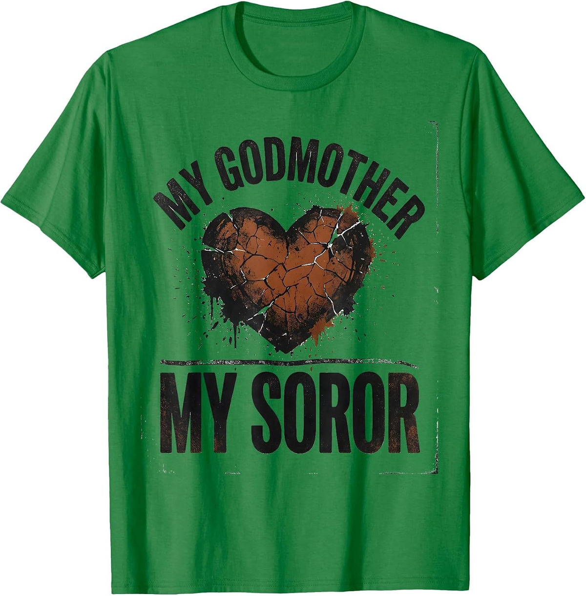 Men's My Godmother My Soror Distressed Sorority Greek Letter Pride T-Shirt - Kelly Green