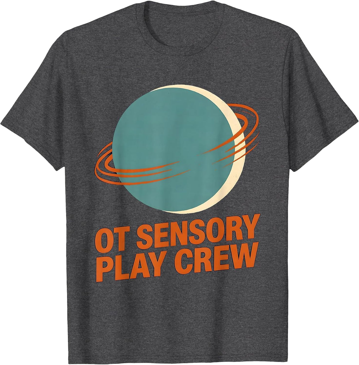 OT Sensory Play Crew Occupational Therapy Vintage OT Month T-Shirt - Dark Heather Grey