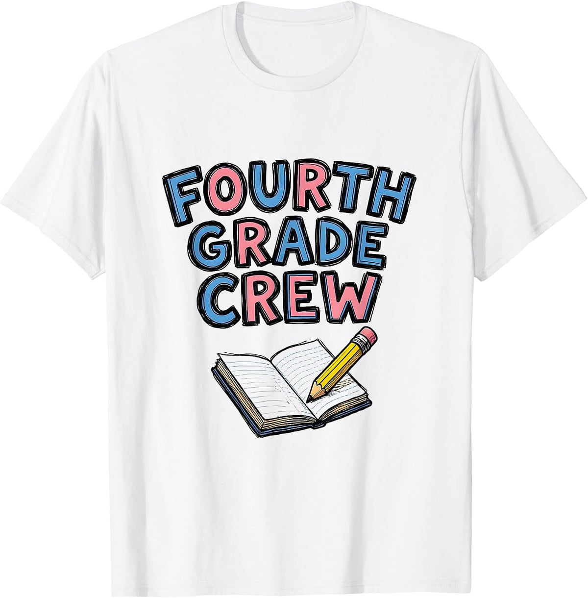Men's Fourth Grade Crew Back to School Teacher Student Kids T-Shirt - White