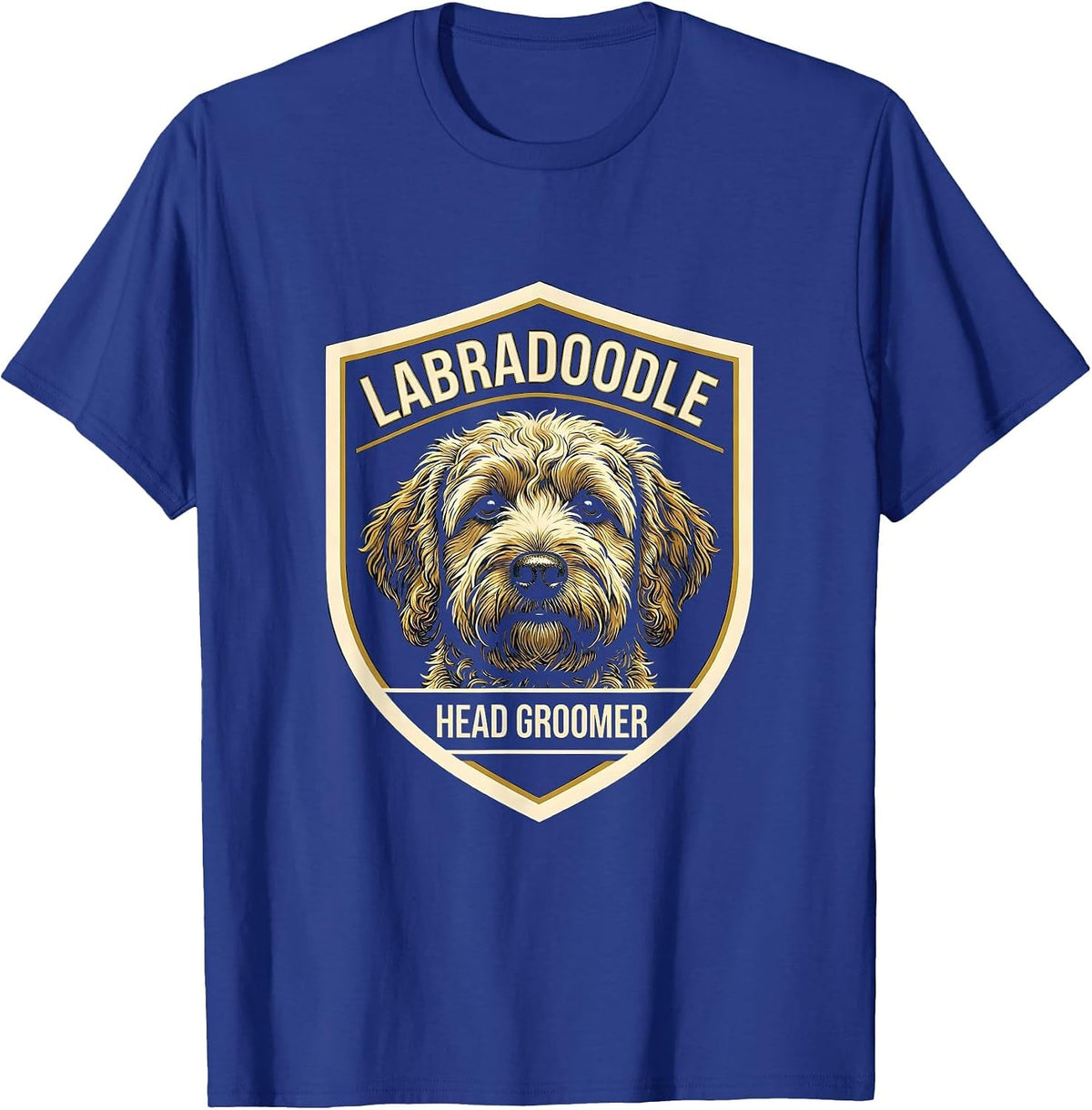 Labradoodle Head Groomer Funny Doodle Dog Owner Humor T-Shirt - Royal Blue