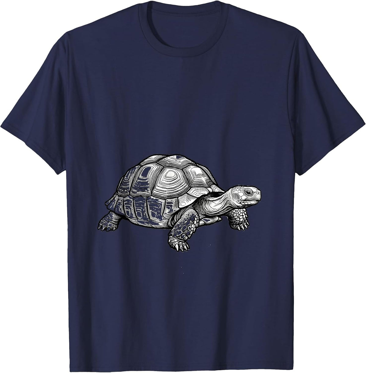 Men's Continuous Line Tortoise Funny Turtle Lover Gift T-Shirt - Navy Blue