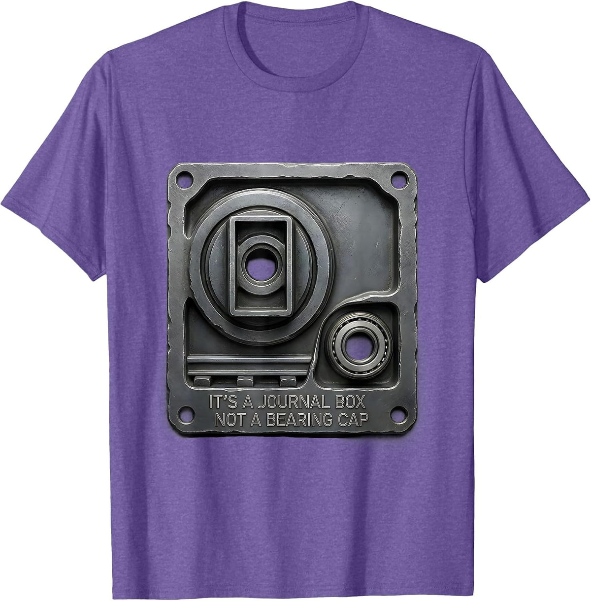 Men's It's A Journal Box, Not A Bearing Cap Funny Train Enthusiast T-Shirt - Purple Heather