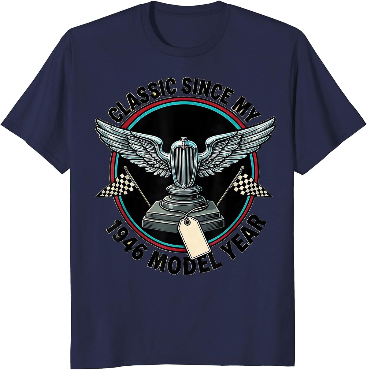 Men's Classic Since My 1946 Model Year Vintage Retro Car T-Shirt - Navy Blue