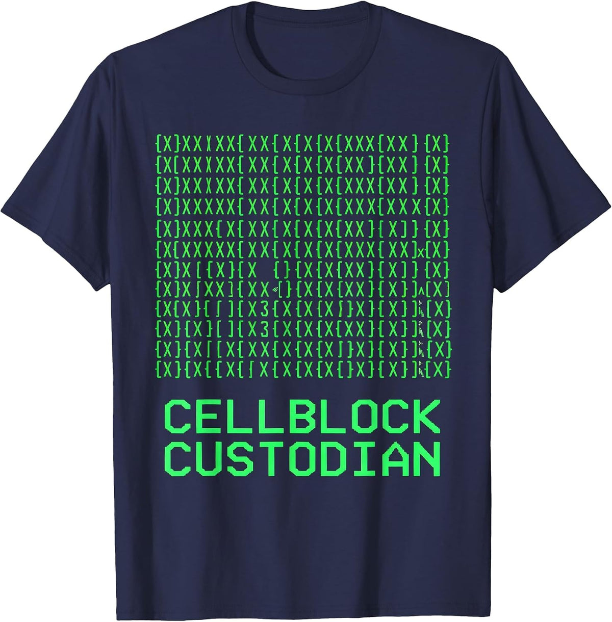 Men's Cellblock Custodian Funny Correctional Officer Law T-Shirt - Navy Blue