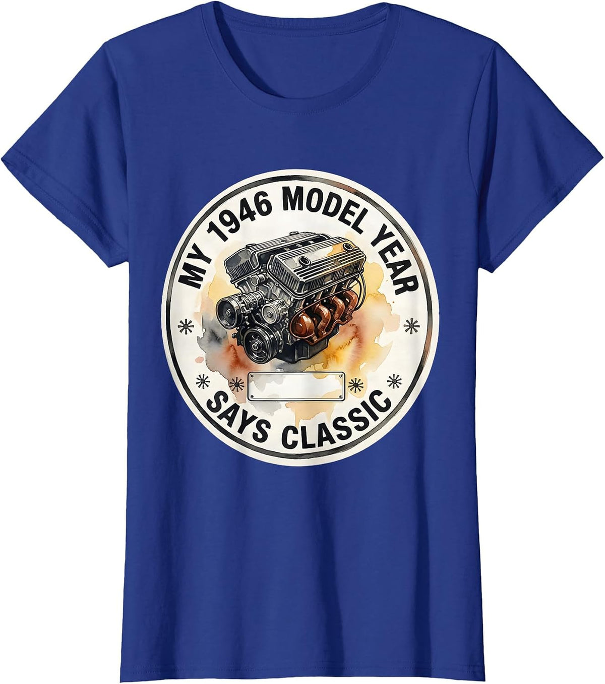 Women's My 1946 Model Year Says Classic Vintage Muscle Car T-Shirt - Royal Blue