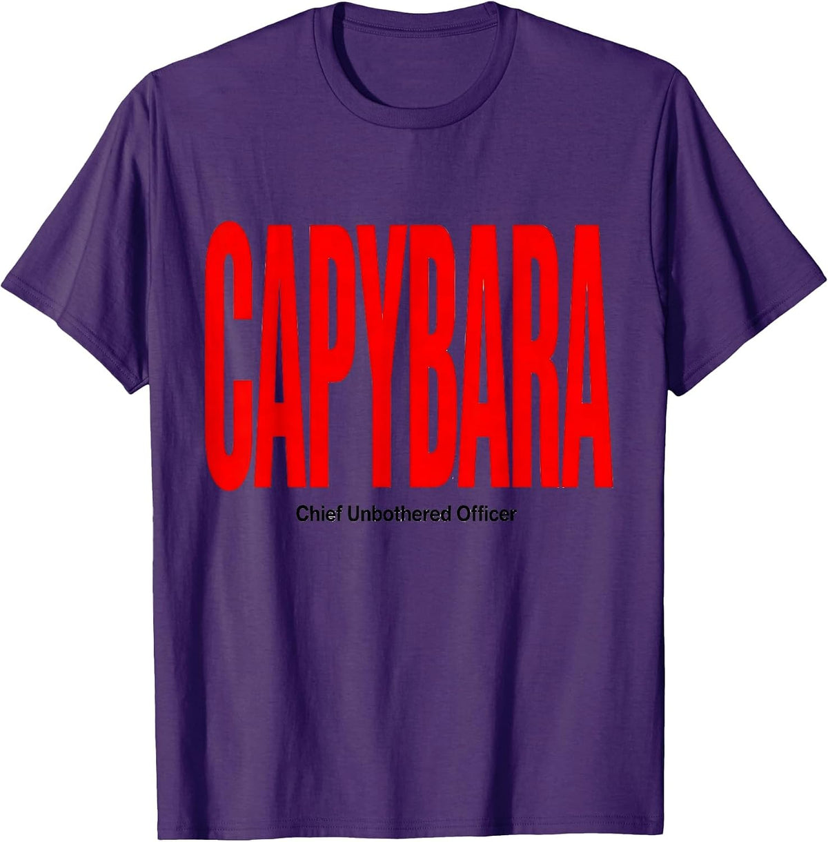 Capybara Chief Unbothered Officer Funny Animal Humor T-Shirt - Purple