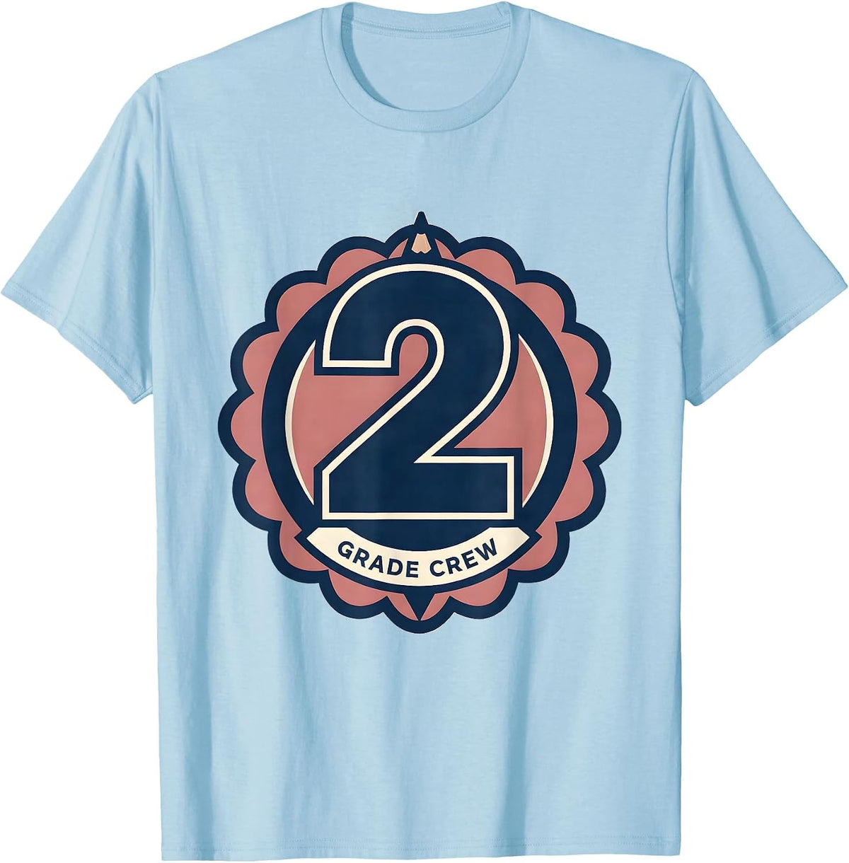 Men's 2nd Grade Crew Cute Coquette Bow Back to School First Day T-Shirt - Baby Blue