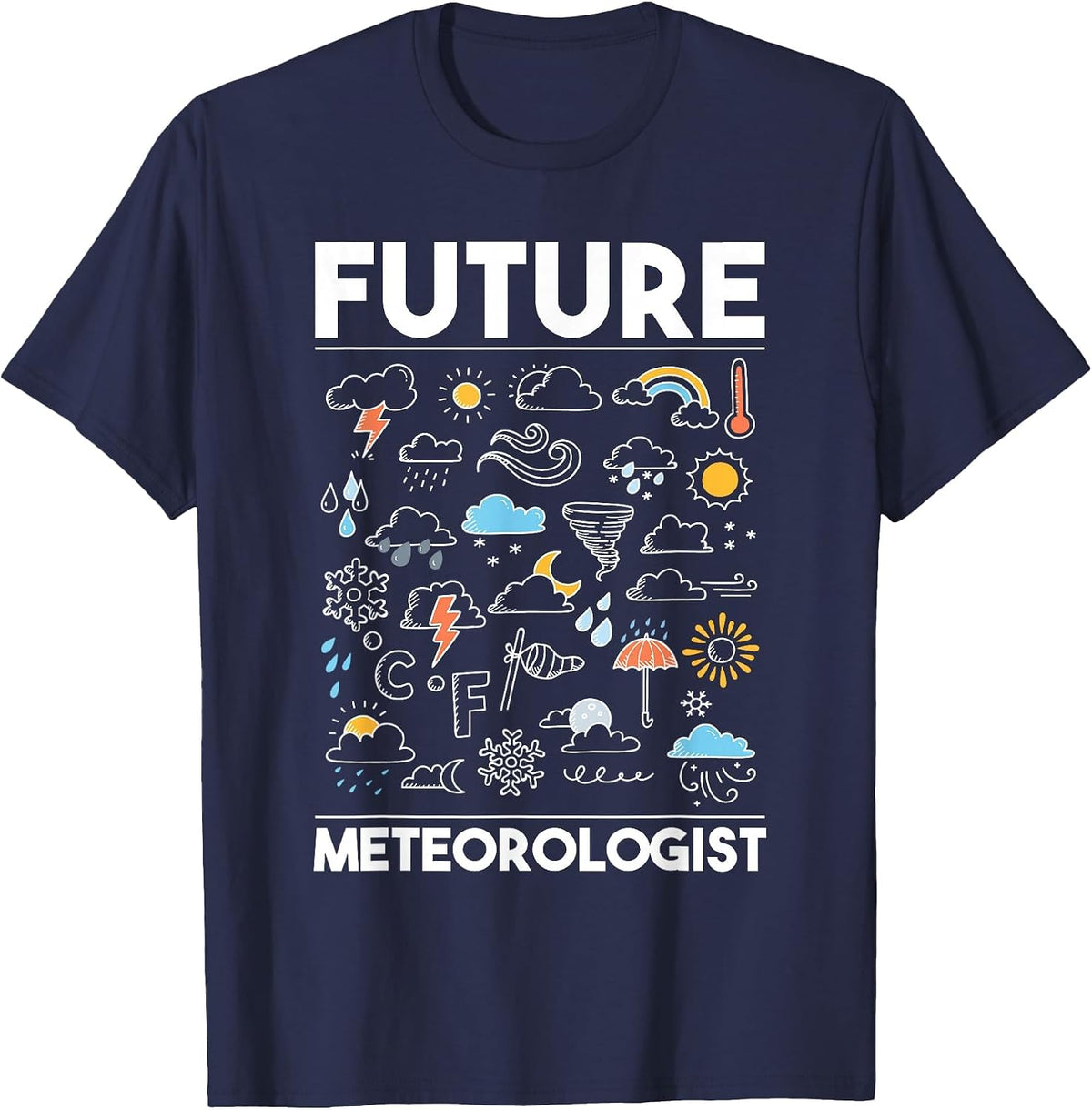 Future Meteorologist - Meteorology Weather Forecast Clouds T-Shirt - Navy Blue
