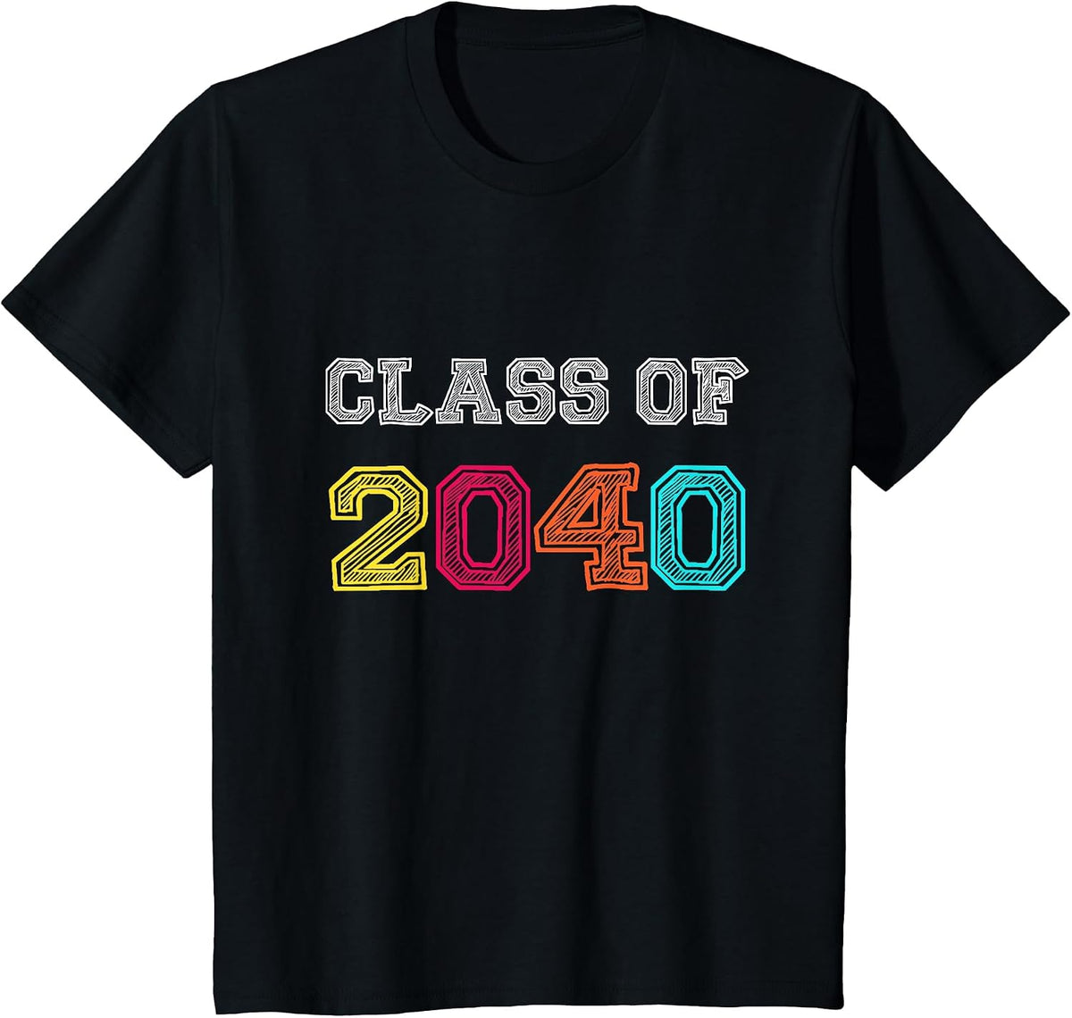 Class of 2040 Grow with Me Kindergarten PreK Graduation 2040 T-Shirt - Black