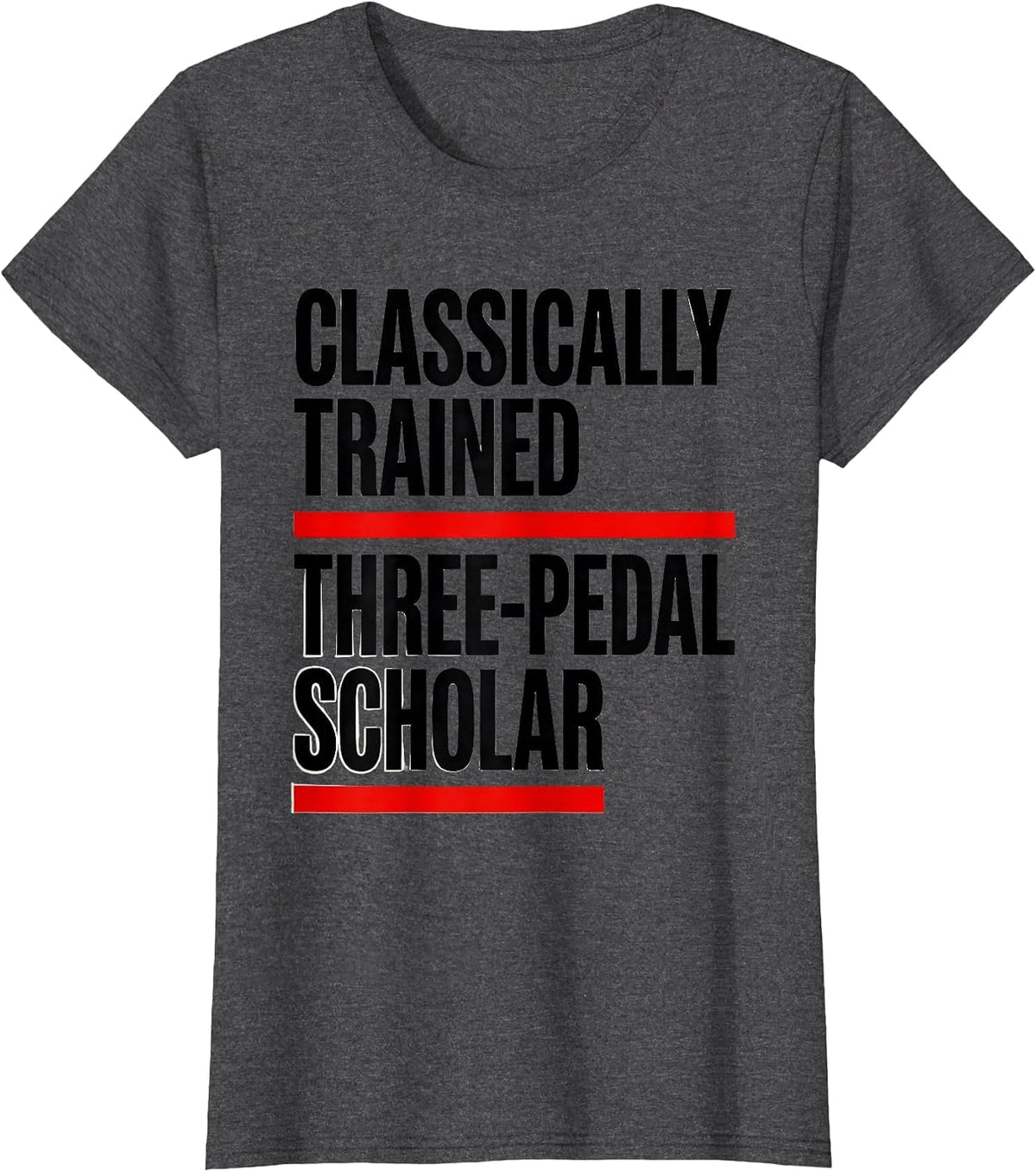 Women's Classically Trained, Three-Pedal Scholar Car Guy T-Shirt - Dark Heather Grey