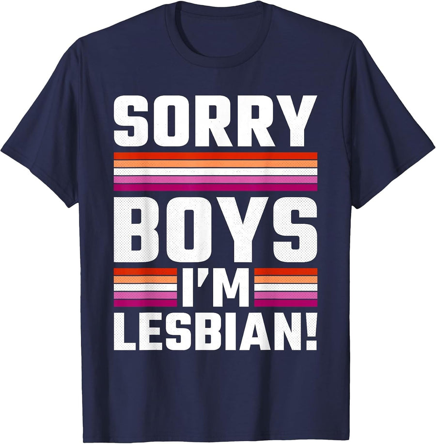 Pride Month, Sorry Boys I'm Lesbian, LGBTQ T-Shirt - Navy Blue